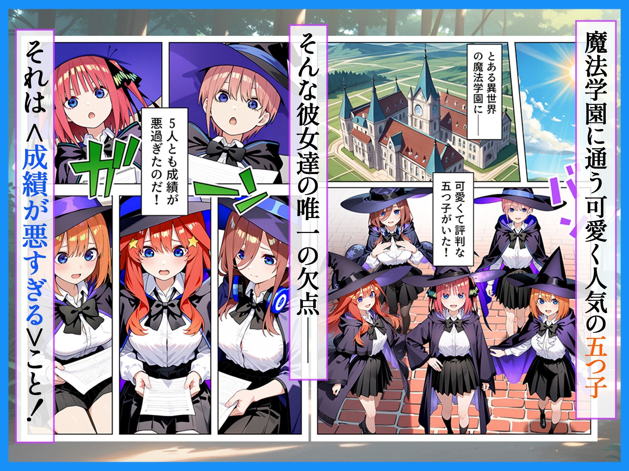 五等分のダンジョン 落第生の五つ子 追試で向かった迷宮でエロ教師の罠にハメられ発情SEX サンプル1ページ目