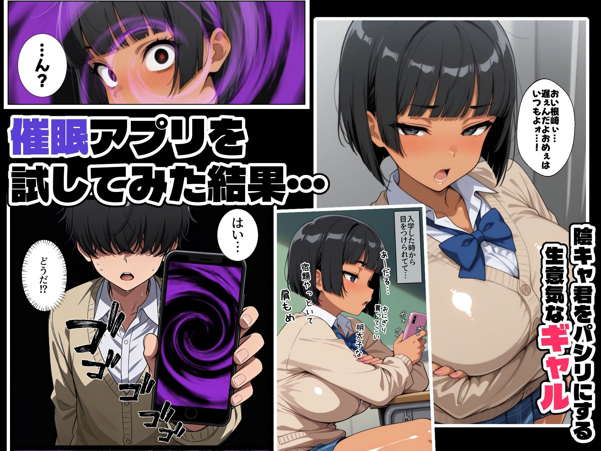 陰キャがギャル二人を催●アプリで完全支配 サンプル2ページ目