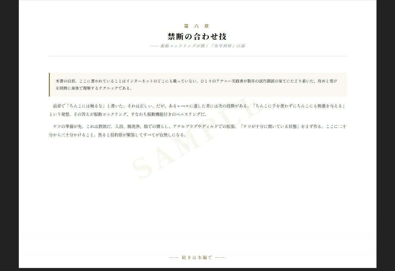 アナルオナニー最強大全 サンプル3ページ目