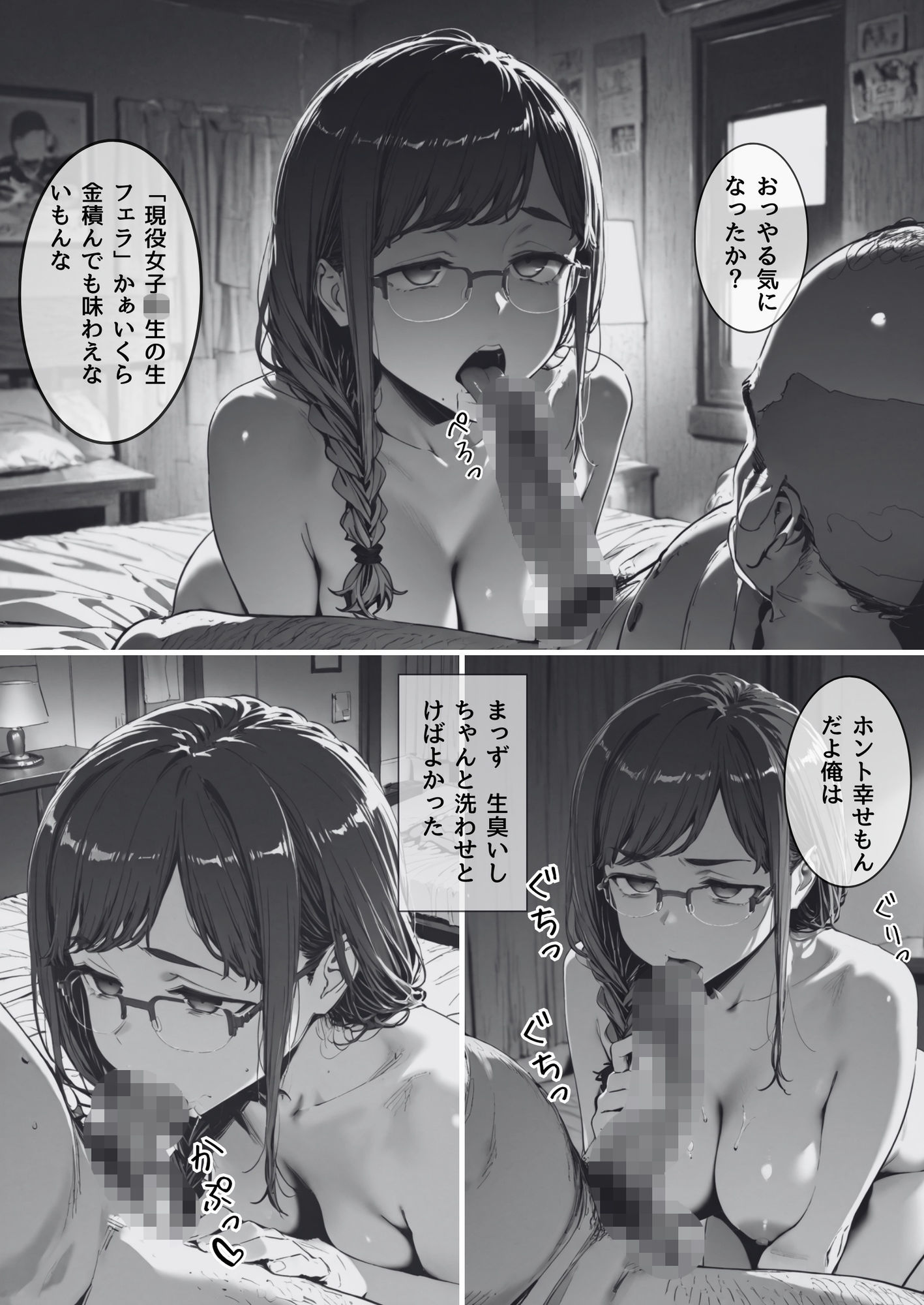 月曜日のた〇わ  裏アカJKが弱みを握られてラブホに連泊で生セックス＆お薬漬けにされる話 サンプル4ページ目