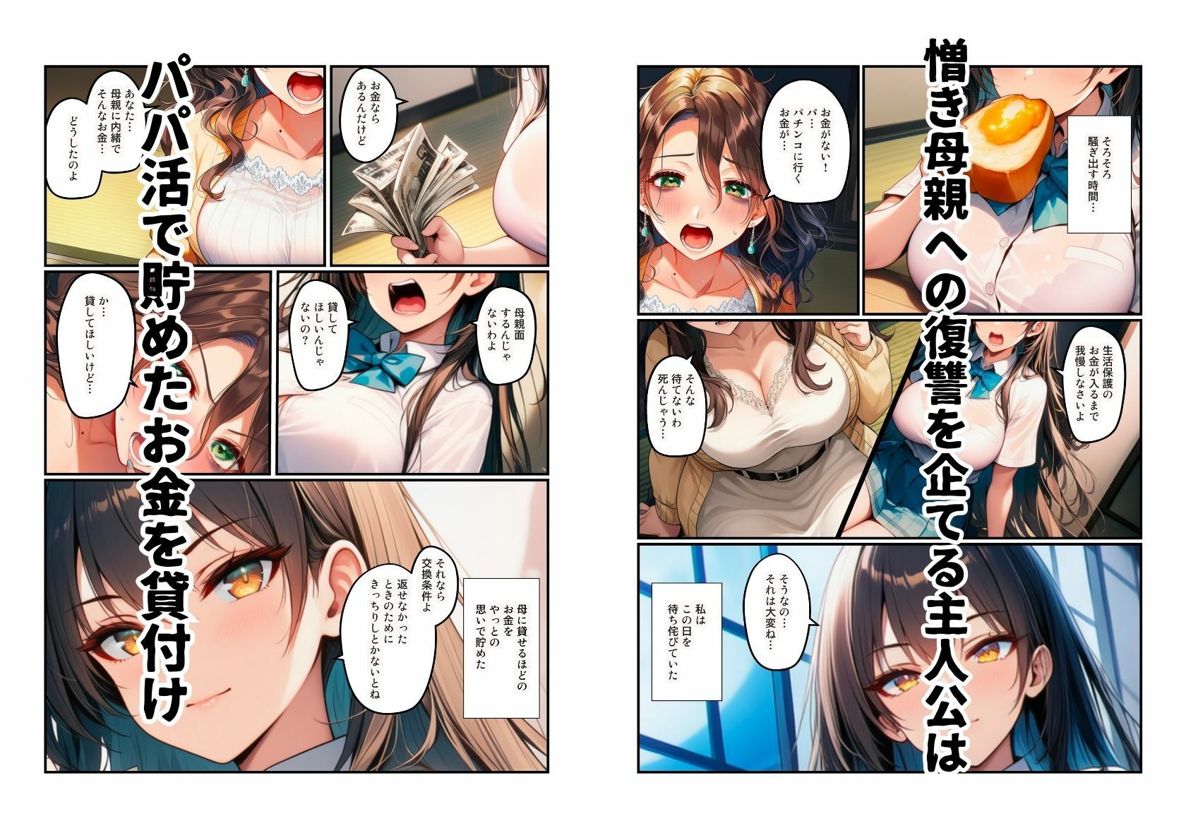パチンカスのシンママ（熟女）をパパ活している娘（JK）が完全飼育する話 サンプル4ページ目