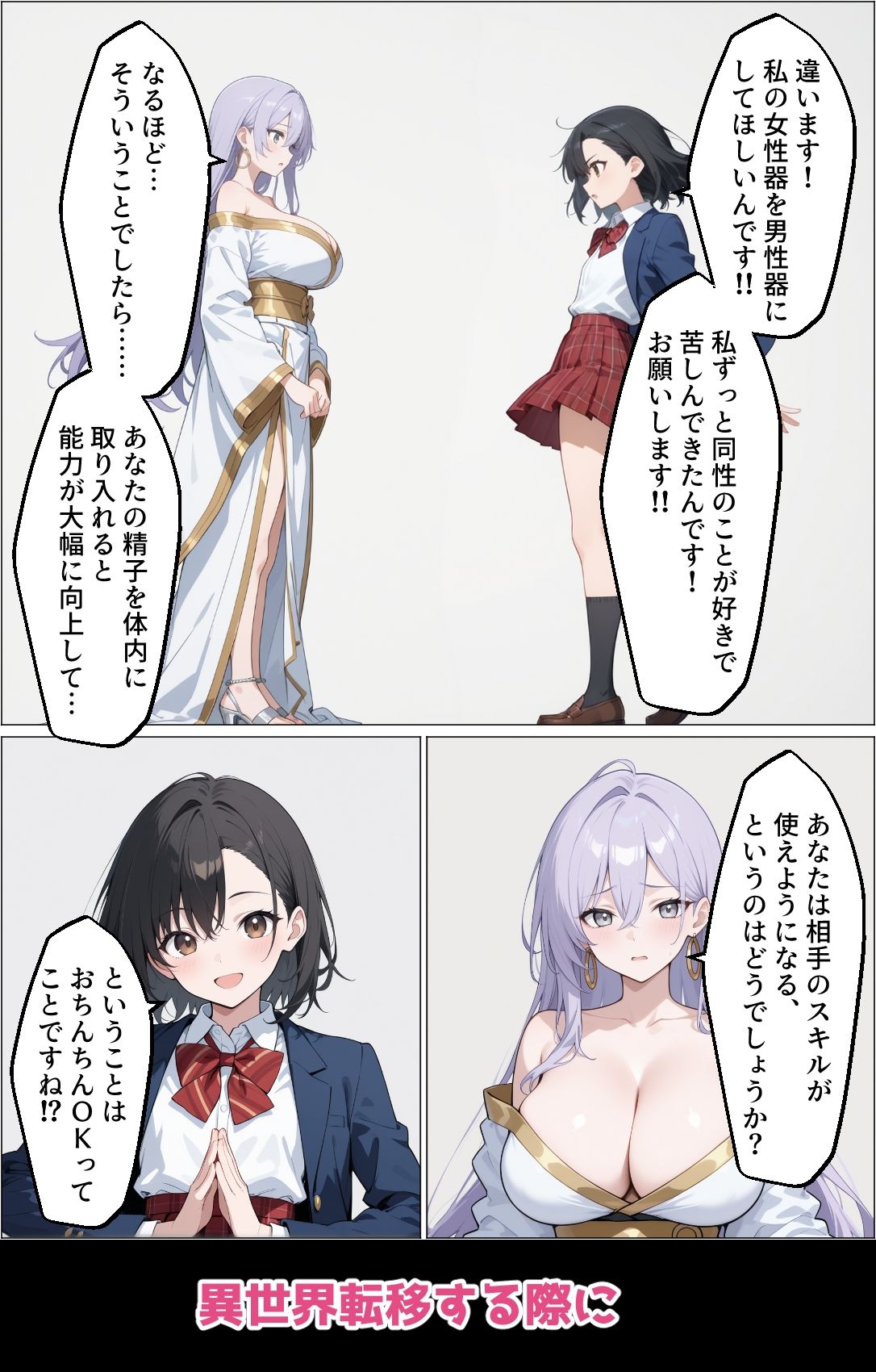 異世界転移でレズがペニスを手に入れてセックスで無双した件 サンプル3ページ目