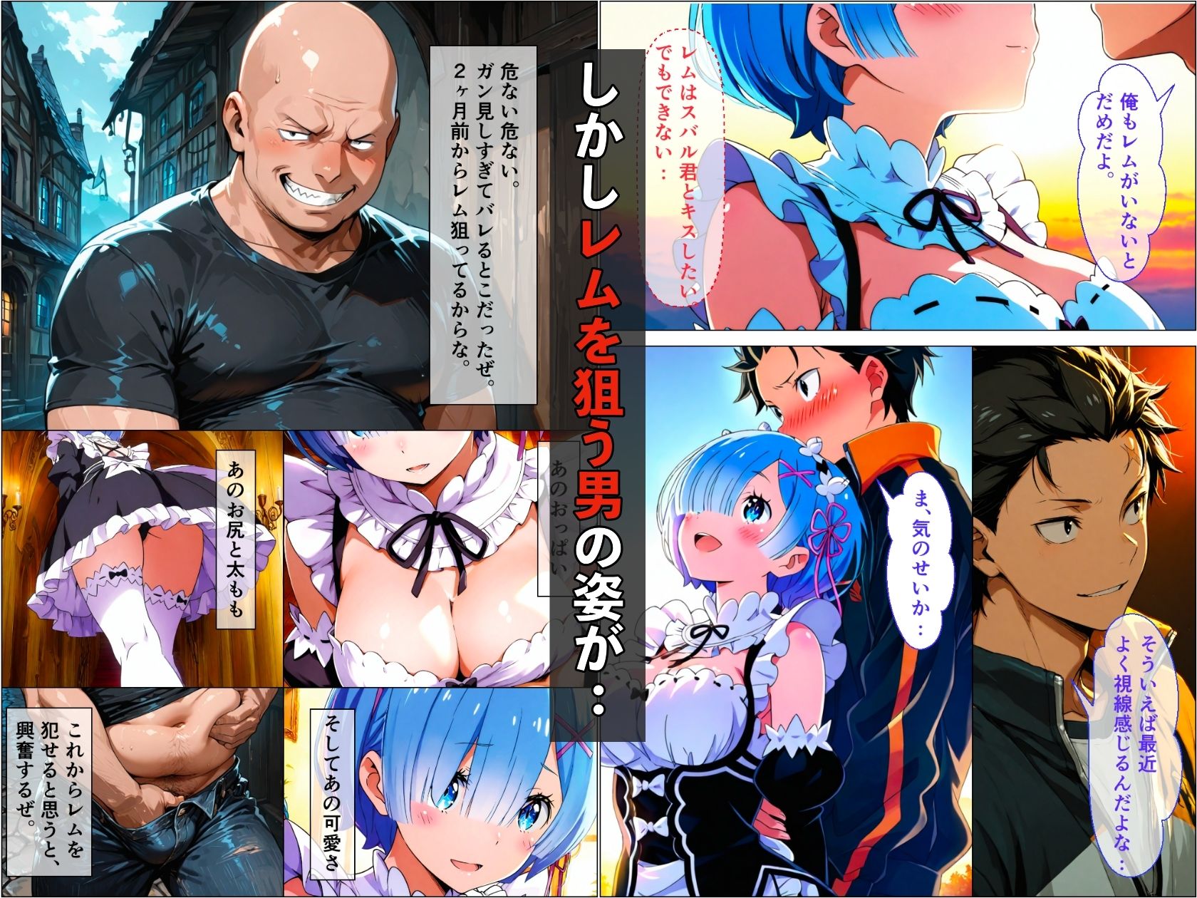 一途なレムがキモ男に弱みを握られて調教されて寝取られる話 サンプル2ページ目