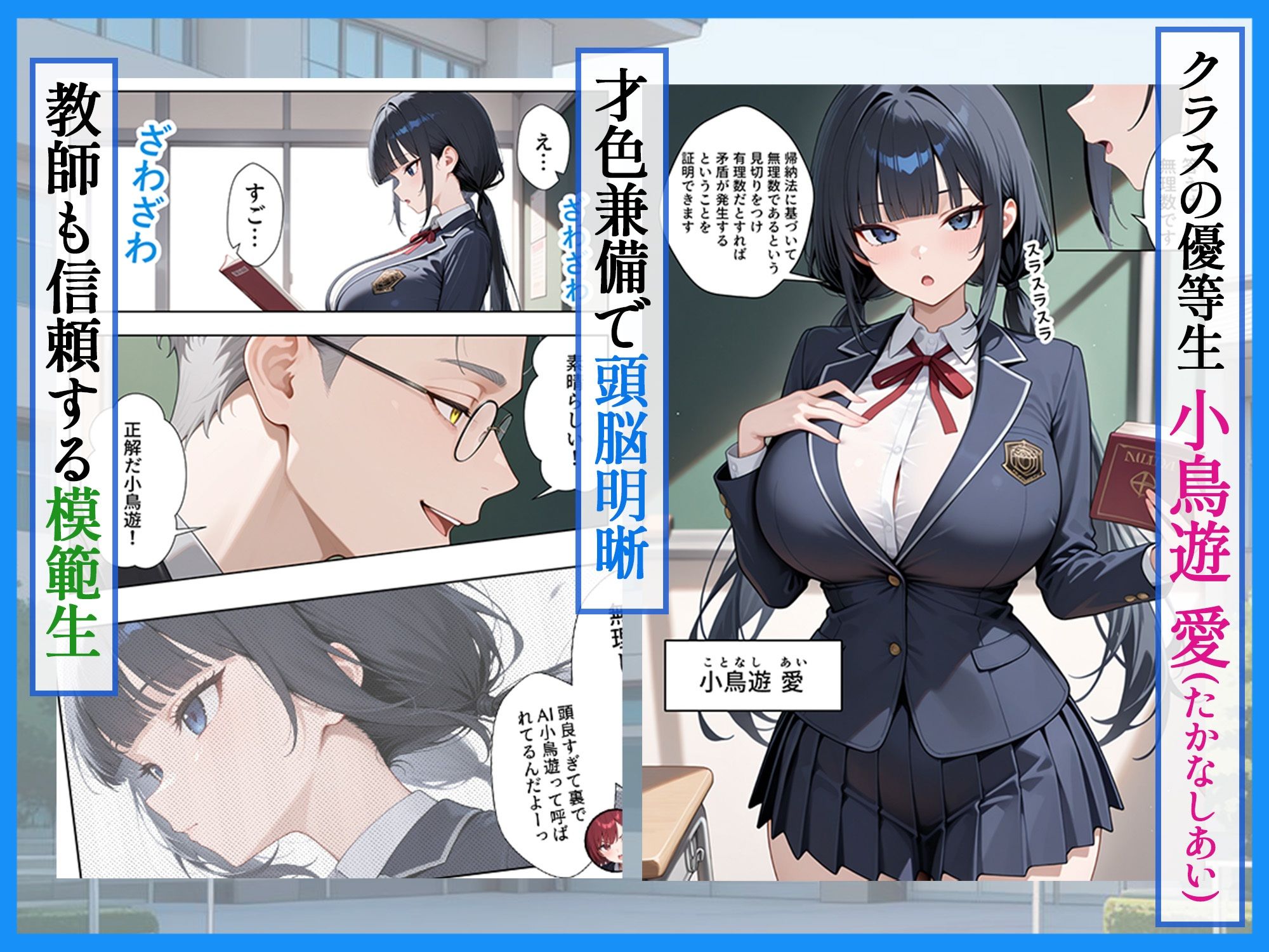 優等生の裏の顔 大好きな先生の弱味を握って寸止めの果てに中出しさせる話 サンプル1ページ目