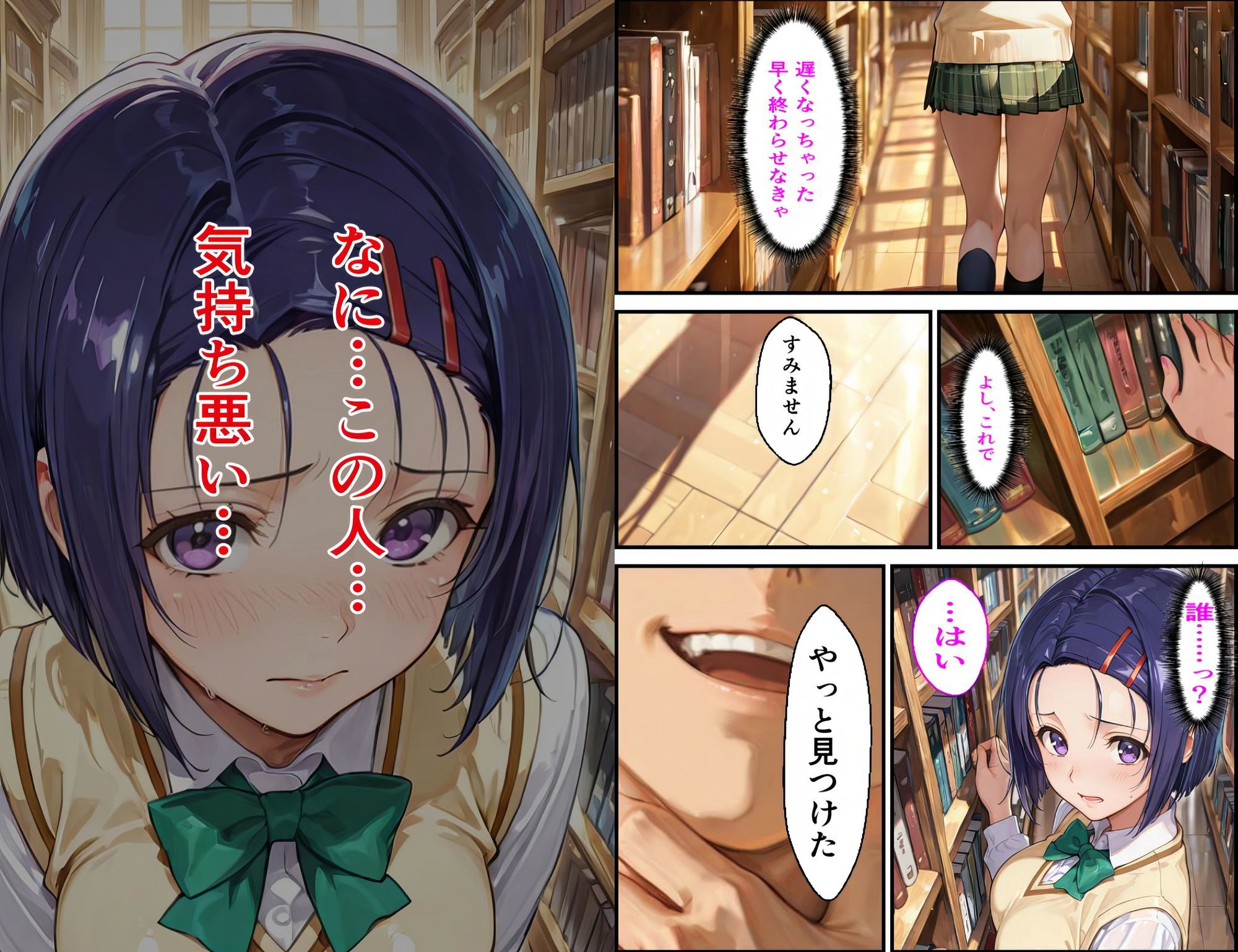 放課後の西連〇春菜の悲劇 2【図書室編】ー消せない過去と動画の鎖 サンプル1ページ目