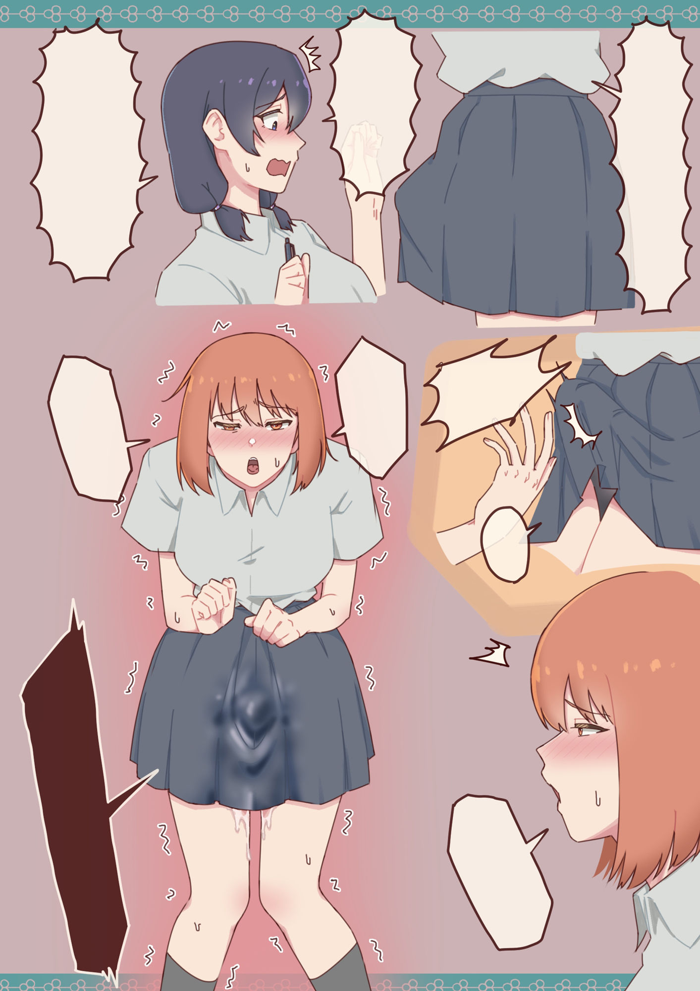 チンポの生えたアホな幼なじみに性のはけ口にされちゃう真面目ちゃんの話。 サンプル3ページ目