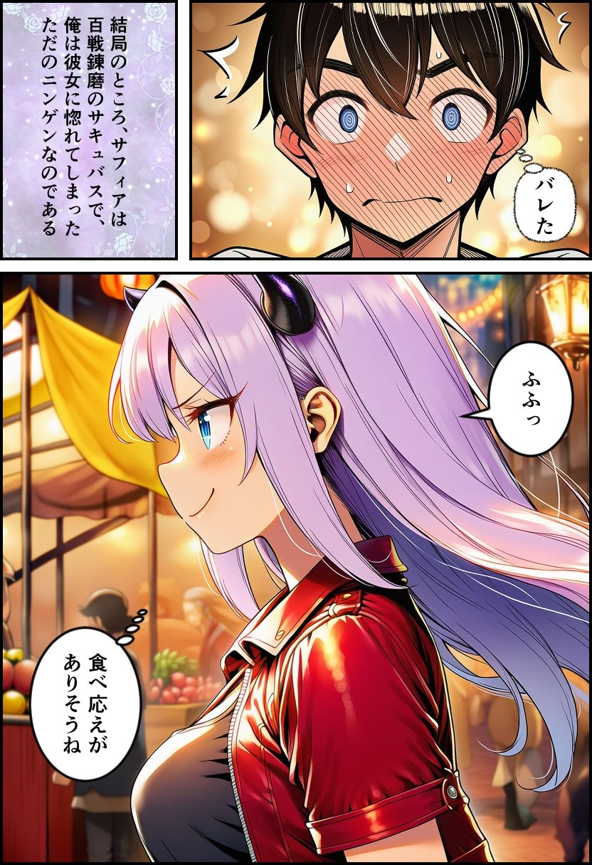 命懸けで戦った日の夜、 惚れたサキュバスを犯し、犯●れ、 全て出し切って……彼女の胸で眠りに落ちるまで。 サンプル2ページ目