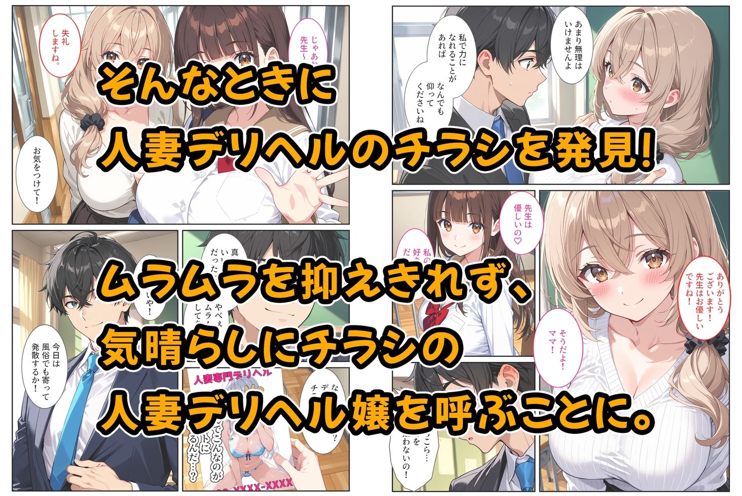 デリヘル呼んだら教え子のママが来たので孕ませました〜娘も一緒に種付けて腹ボテ家族に〜 サンプル2ページ目