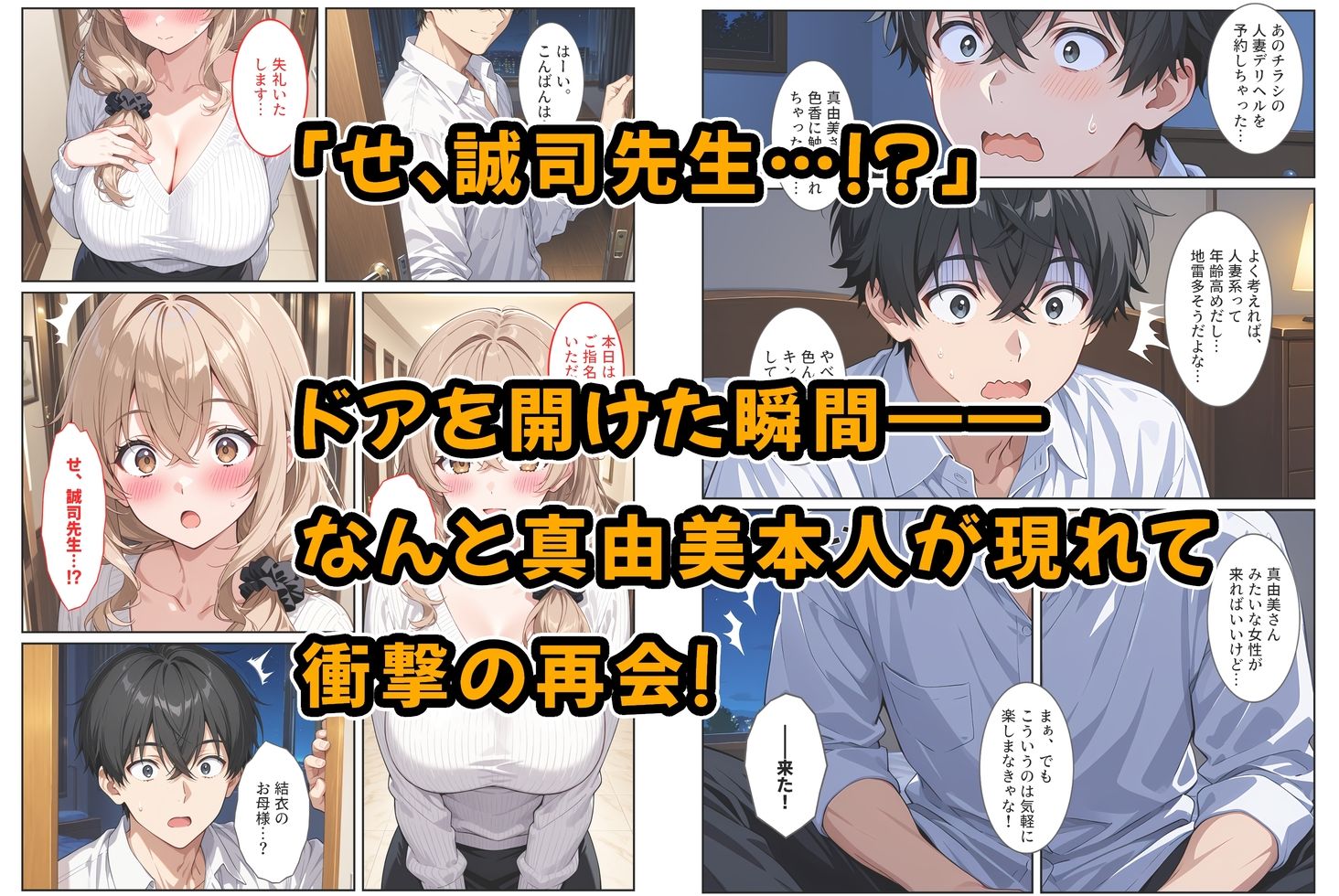 デリヘル呼んだら教え子のママが来たので孕ませました〜娘も一緒に種付けて腹ボテ家族に〜 サンプル3ページ目