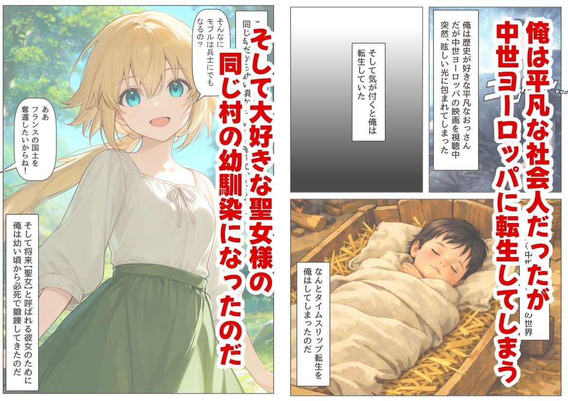 ジャンヌダル●の幼馴染に転生した俺は、彼女の悲惨な歴史を変える！！ サンプル1ページ目