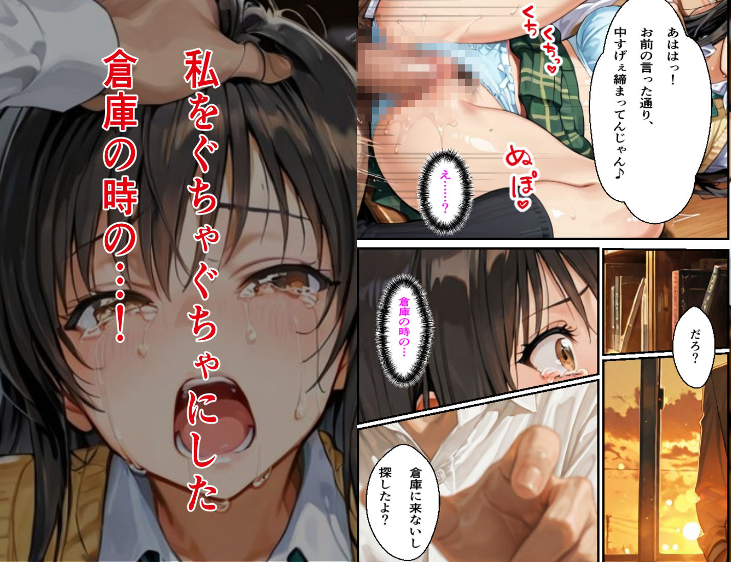 放課後の古手〇唯の悲劇 2【図書室編】ー消せない過去と動画の鎖 サンプル9ページ目