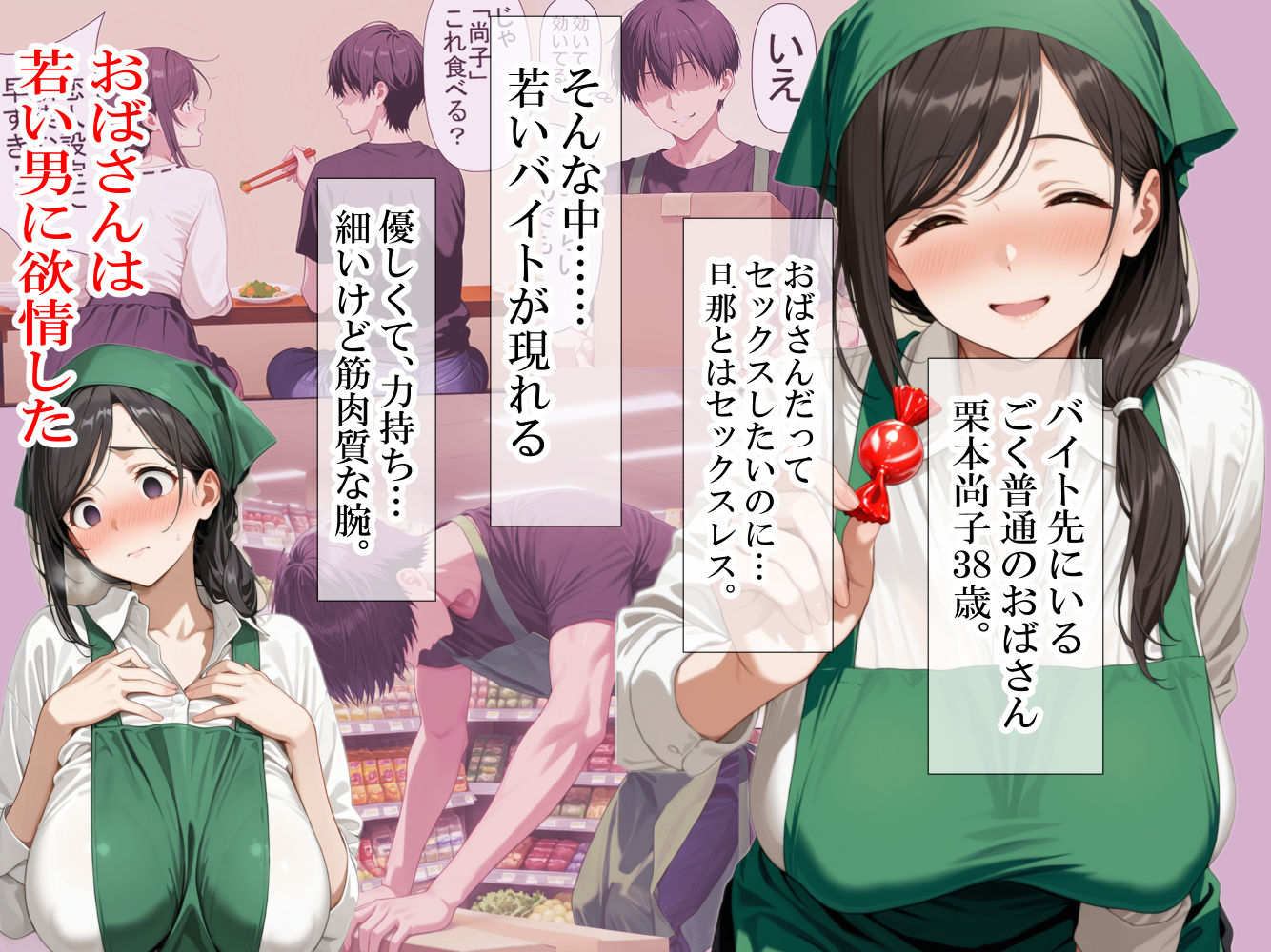 バイト先の清楚なおばさん（38歳）  おばさんだってセックスしたいッ！  硬いチンポで子宮を付いてッ サンプル1ページ目