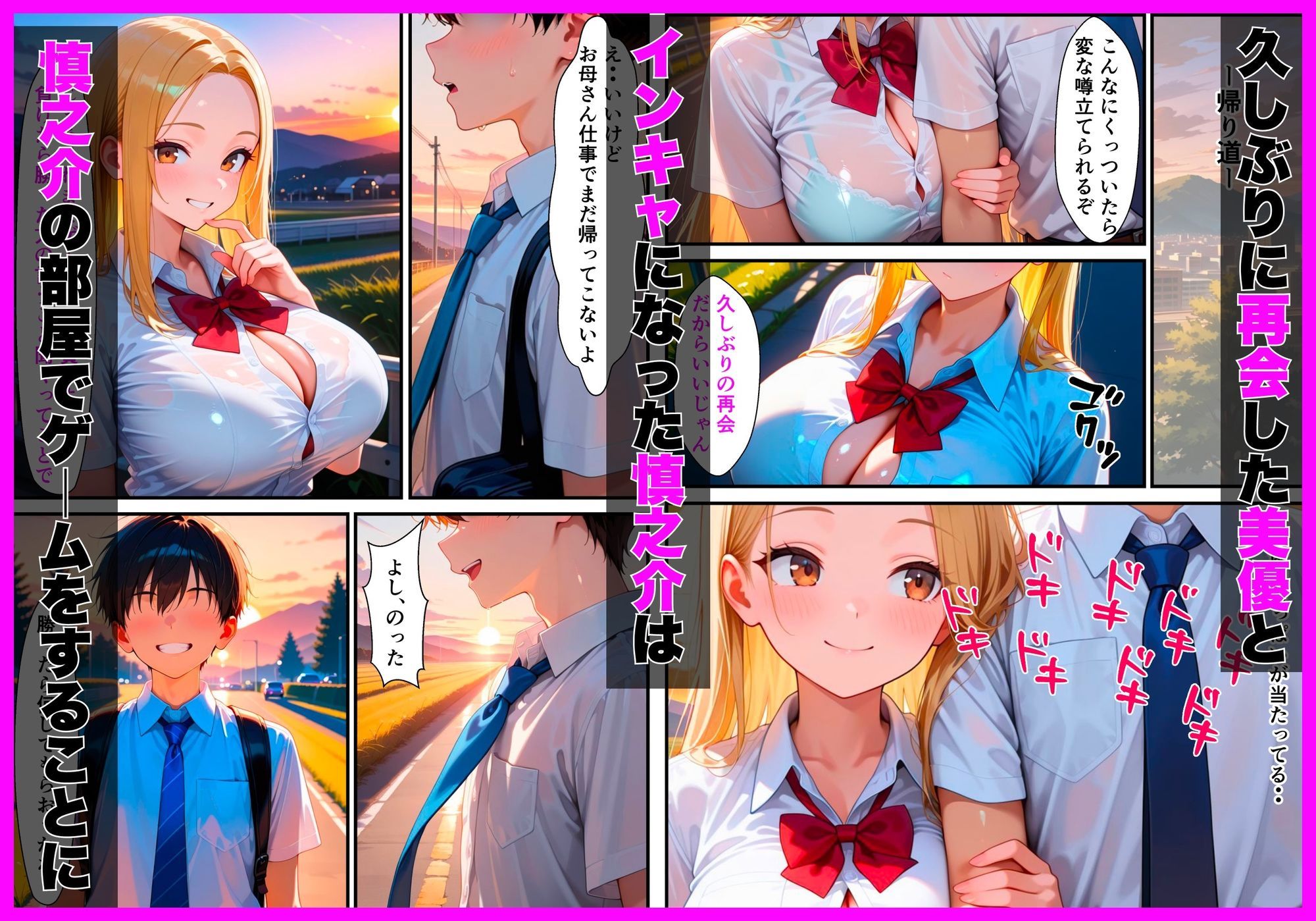 ギャルになって再会した幼馴染に童貞卒業させられて中出しセックスしまくった話 サンプル2ページ目
