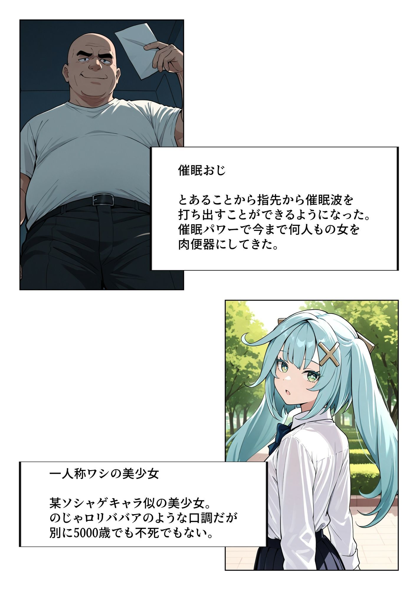 どこかで見た一人称ワシの美少女を催●の異能で犯し尽くす サンプル1ページ目
