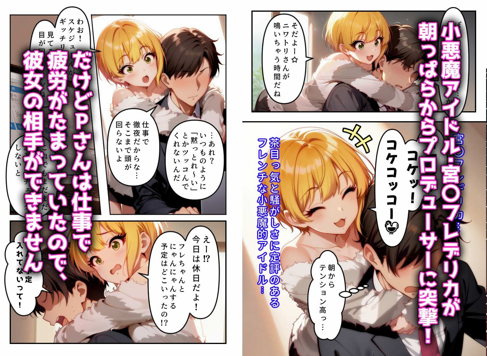 発情アイドルとペロリストP。癒しのサキュバス☆ぼんじゅ〜る サンプル2ページ目