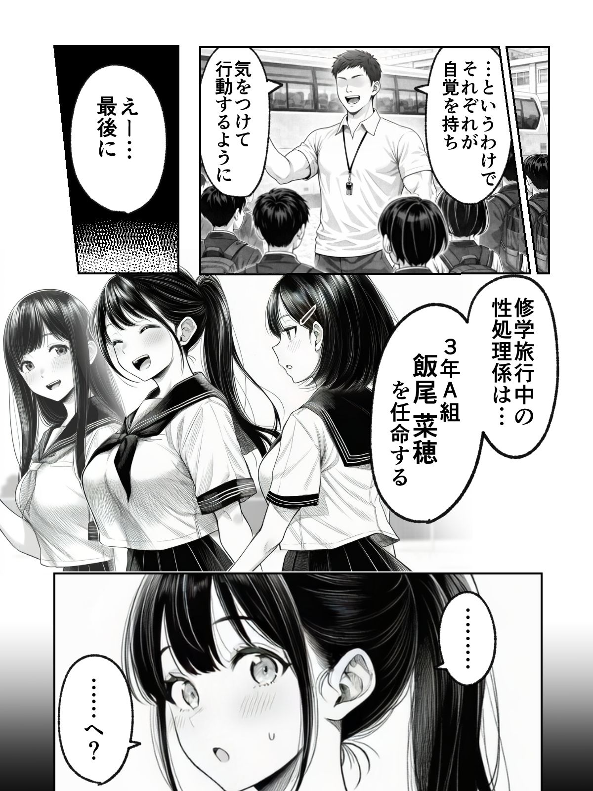 え？修学旅行なのに私が性処理係ですか？ サンプル2ページ目