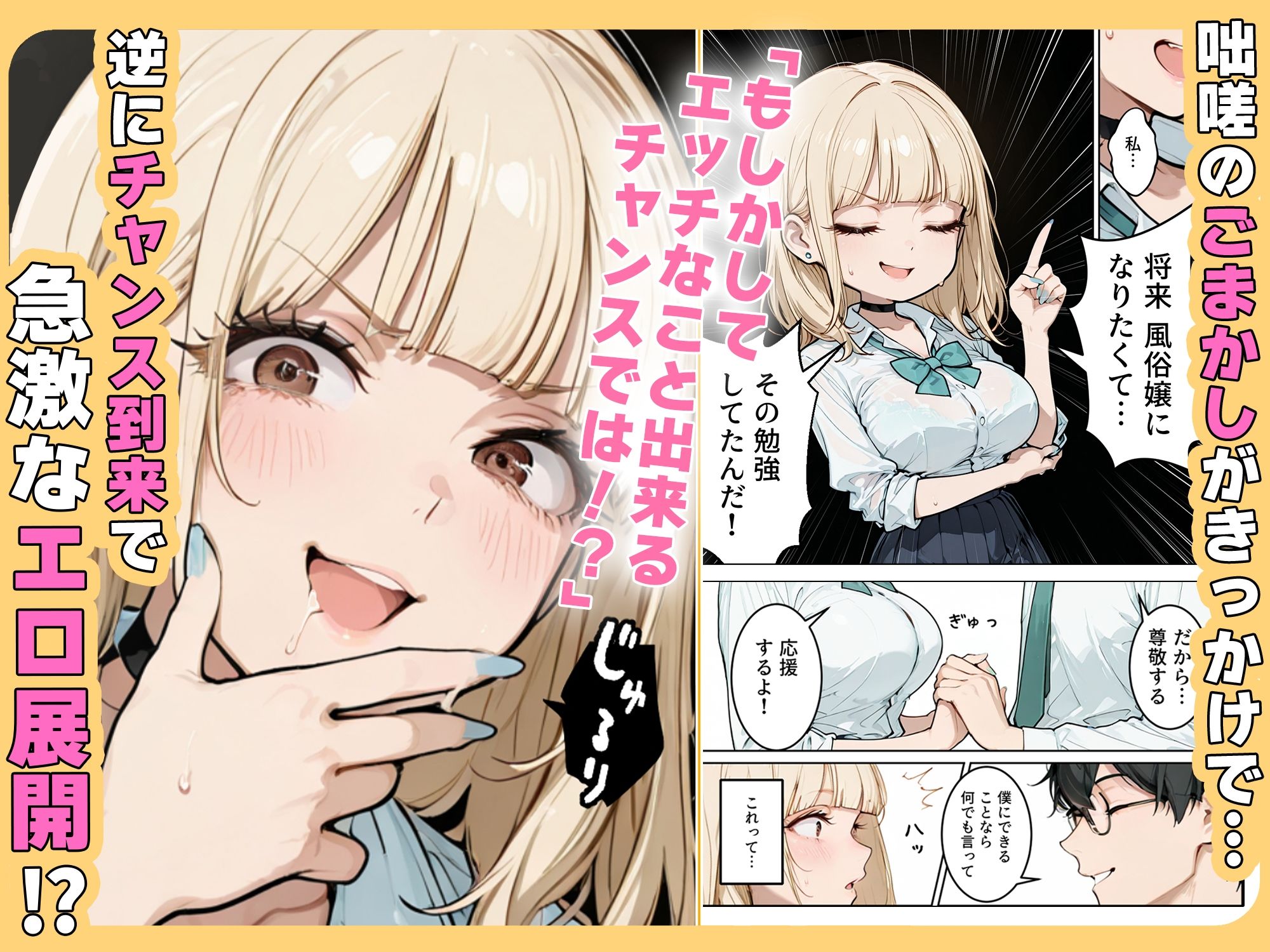 おバカギャルと勘違い風俗プレイでドキドキいちゃラブH サンプル3ページ目