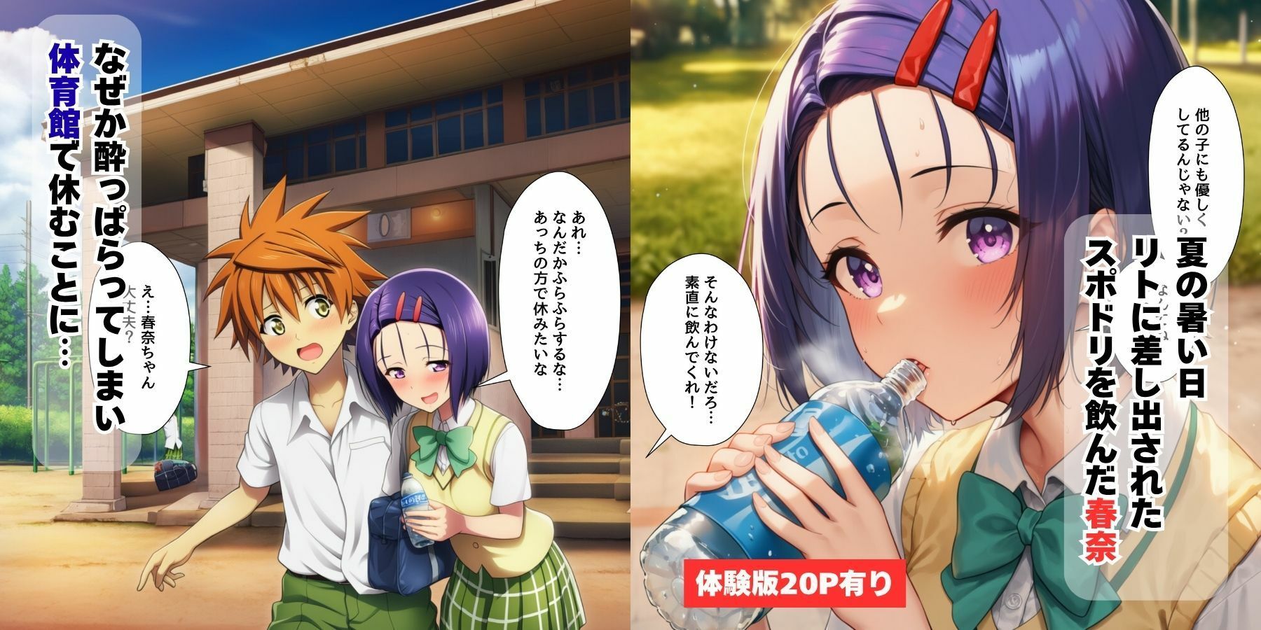 ハーレムな学園生活・春奈とモモとねっとり勢いえっち【お試し版】 サンプル1ページ目