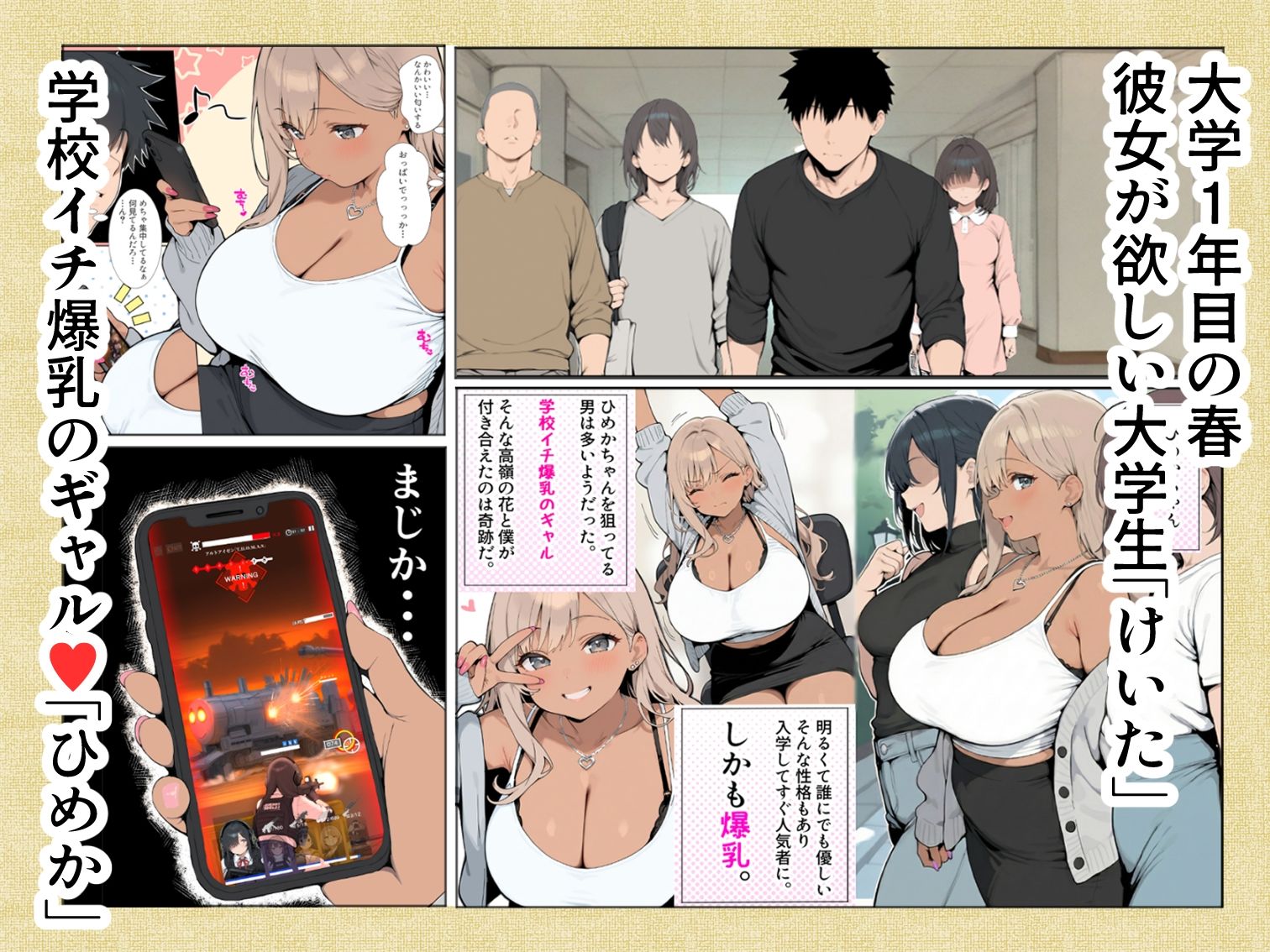 学校イチ爆乳のギャル彼女に寝取らせを頼んで一生後悔する話 サンプル2ページ目