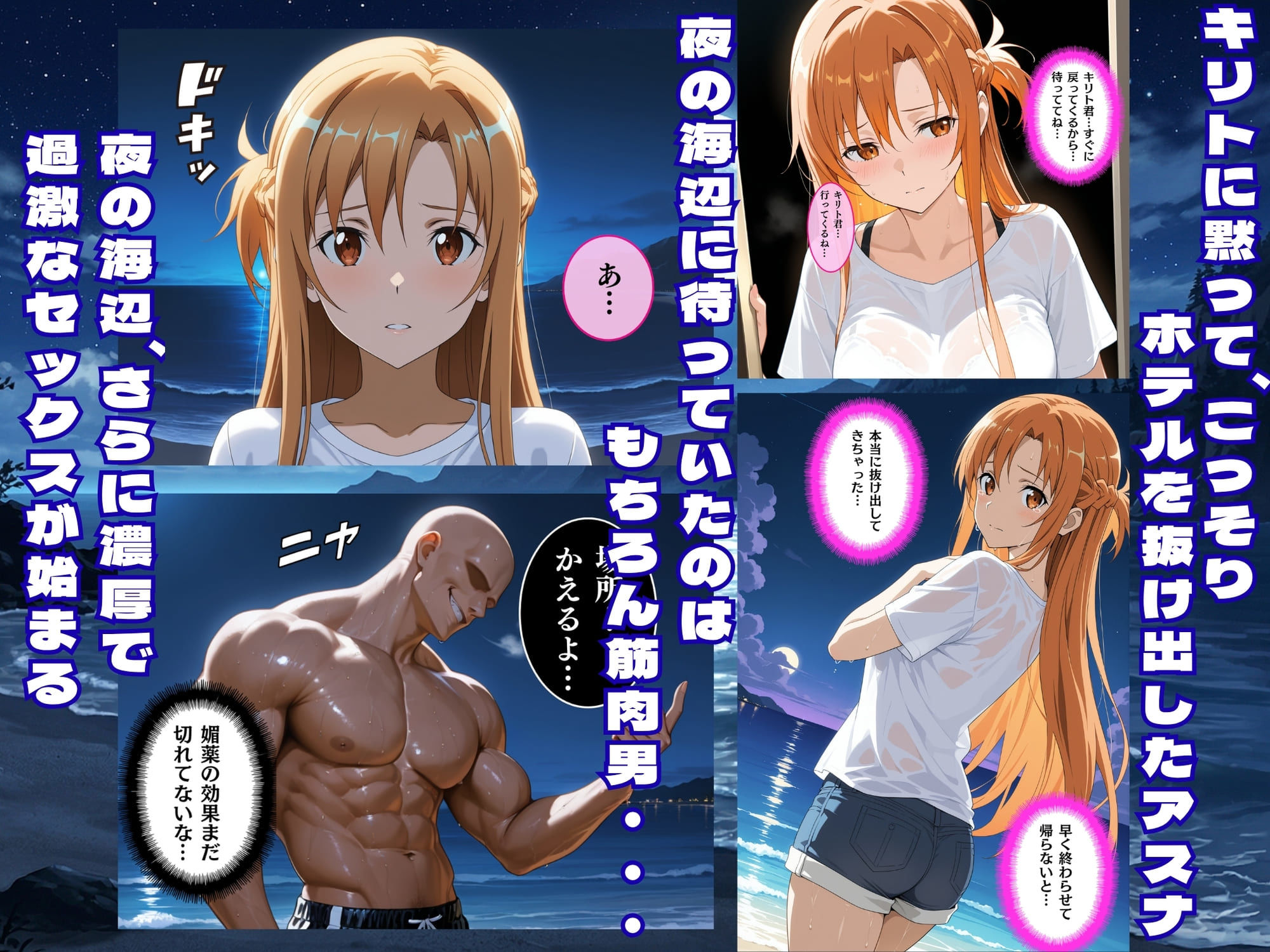 夏の海で堕ちるアスナ公開レ●プ完全肉奴●化 サンプル6ページ目