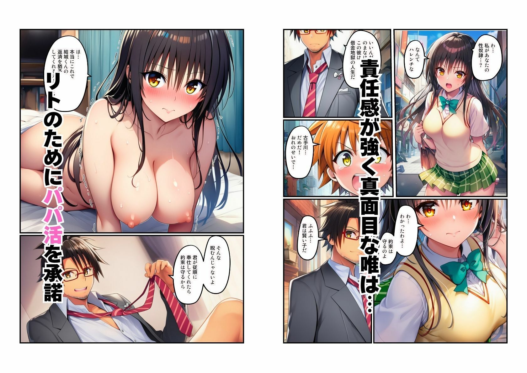 【NTR】とらぶる美女が（唯・春菜・モモ）パパ活でリトの借金返済 サンプル3ページ目