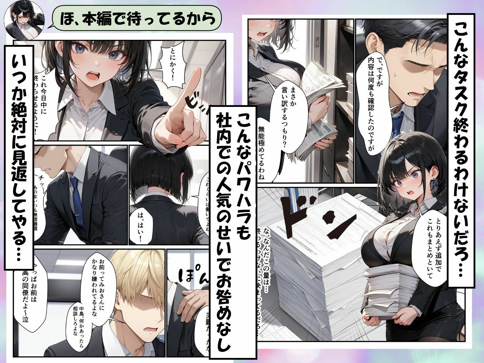 パワハラ女上司のエロ垢がばれて専用オナホになる話 サンプル2ページ目