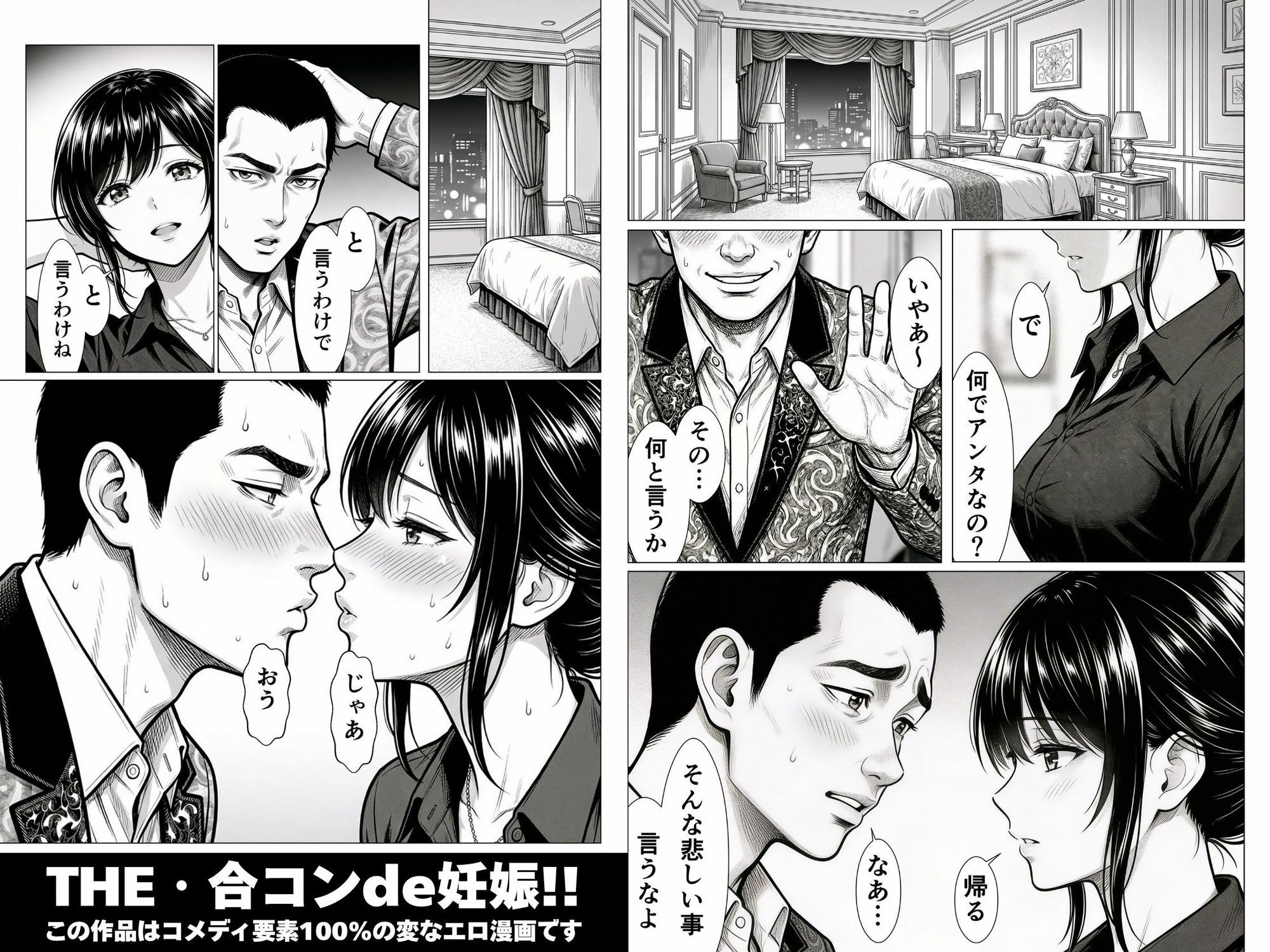 THE・合コンde妊娠！！金髪！茶髪！黒髪！婚期逃したアラサーOLたちに精子注入ッ！！孕ませて孕ませて中出し中出し中出しィッ！！乳搾りだうへへ〜いッ！！ サンプル4ページ目