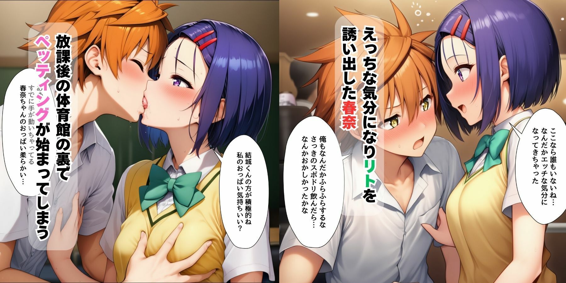 【完成版】ハーレムな学園生活・春奈とモモとララとねっとり勢いえっち サンプル2ページ目