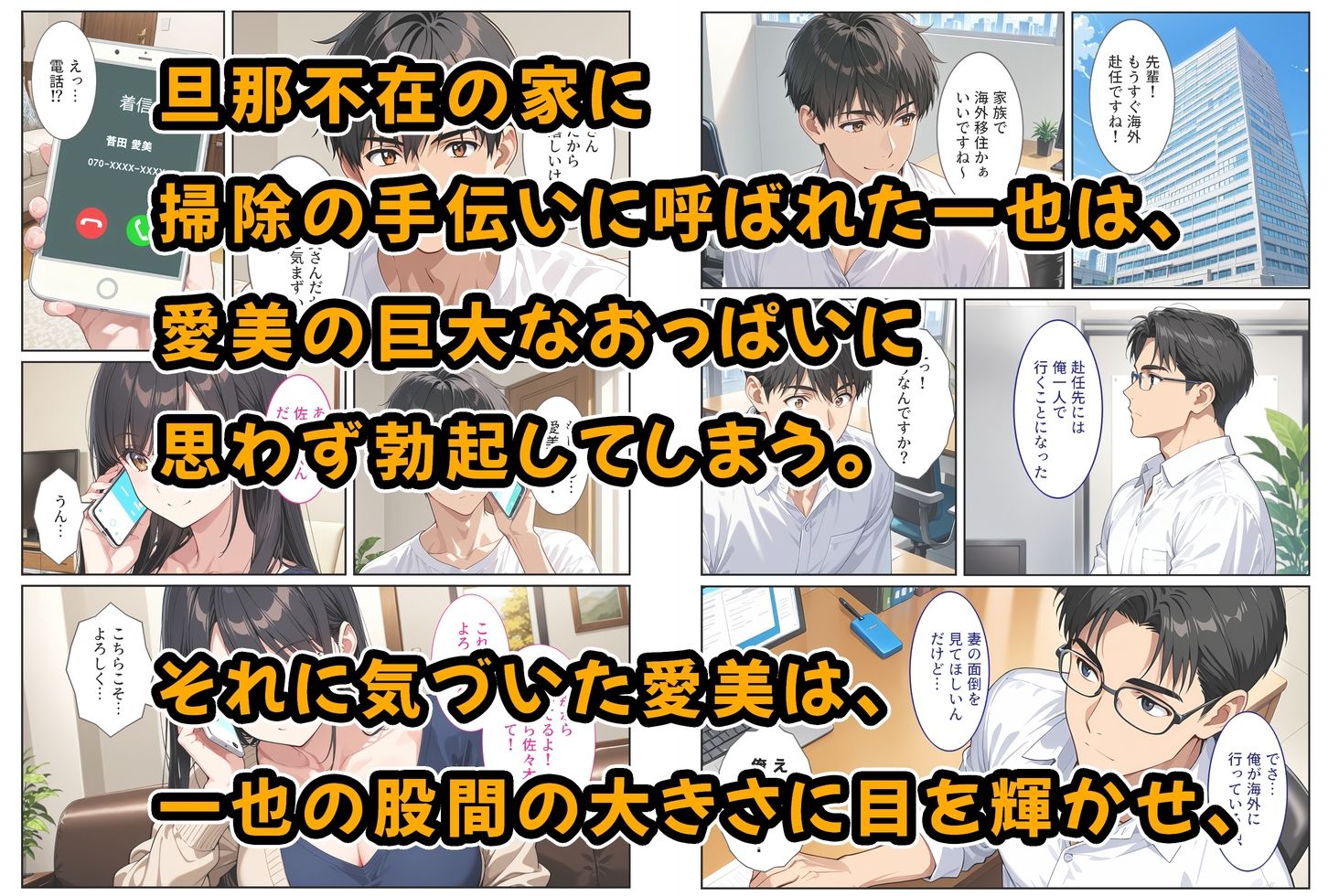海外赴任する上司に『妻を頼む』と言われたので欲求不満の爆乳妻を種付けて孕ませました！ サンプル3ページ目