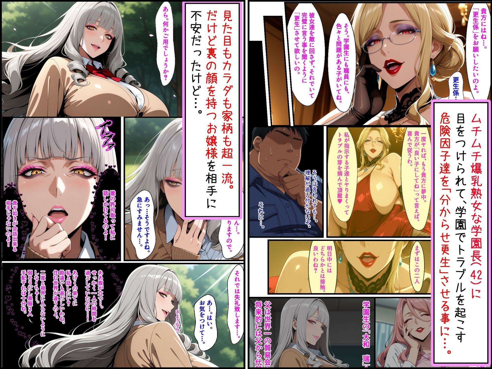 爆乳お嬢様もドスケベ熟女も特異体質で更生させる！学園長も先生もメイドも学園生も完堕ちさせてラブラブする話 サンプル3ページ目