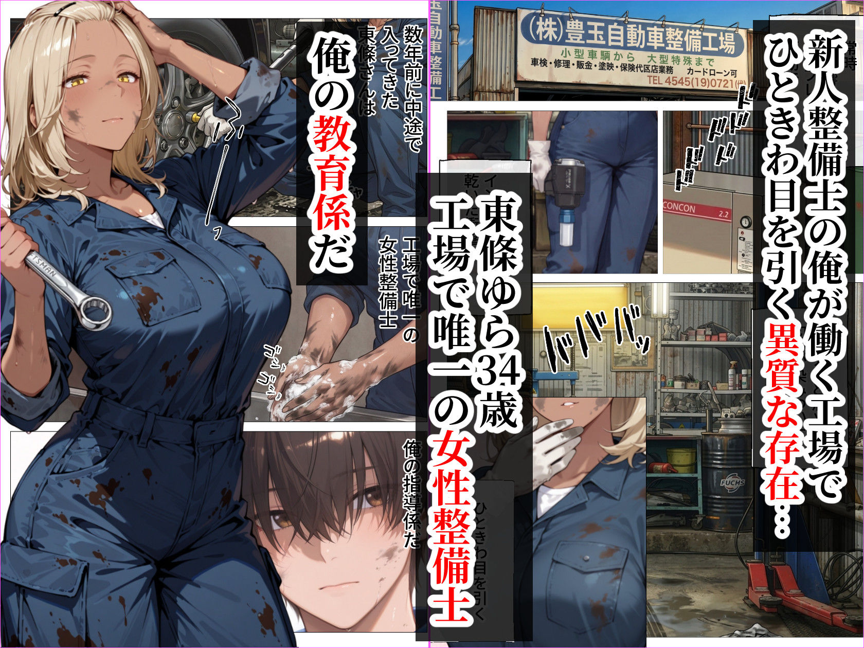 整備工場の爆乳ギャル先輩が実はエロ配信者だった話  〜新人整備士の俺だけが知る彼女の秘密〜 サンプル2ページ目