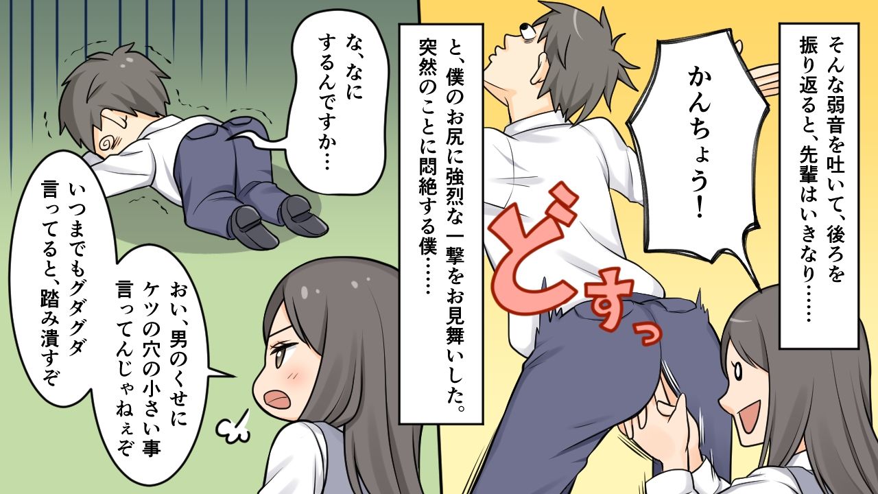 ＜漫画と朗読セット＞社内のオナラと指カンチョー事件 サンプル2ページ目