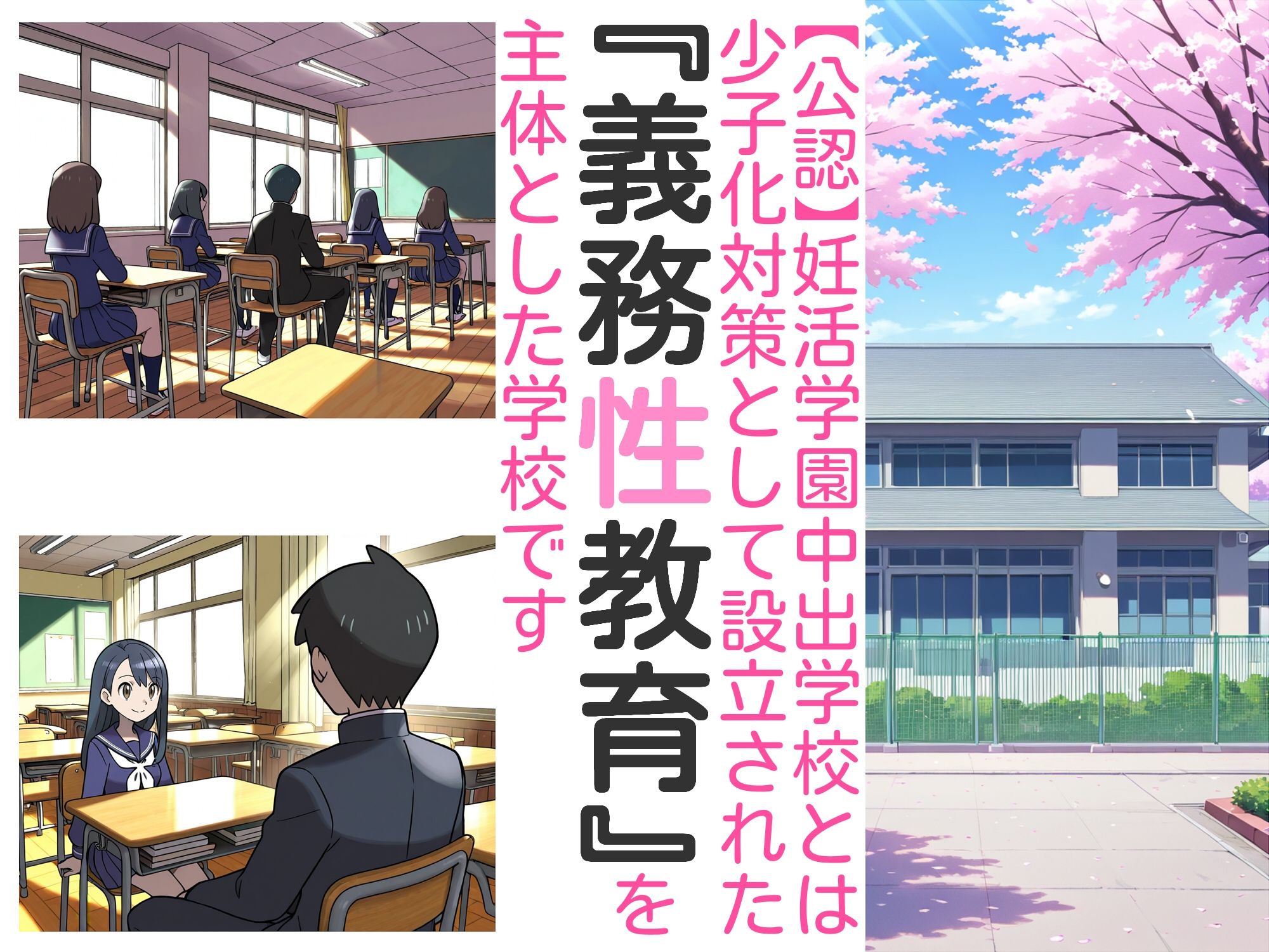 【ショート版】義務性教育〜妊娠すると卒業できる学校〜 サンプル1ページ目