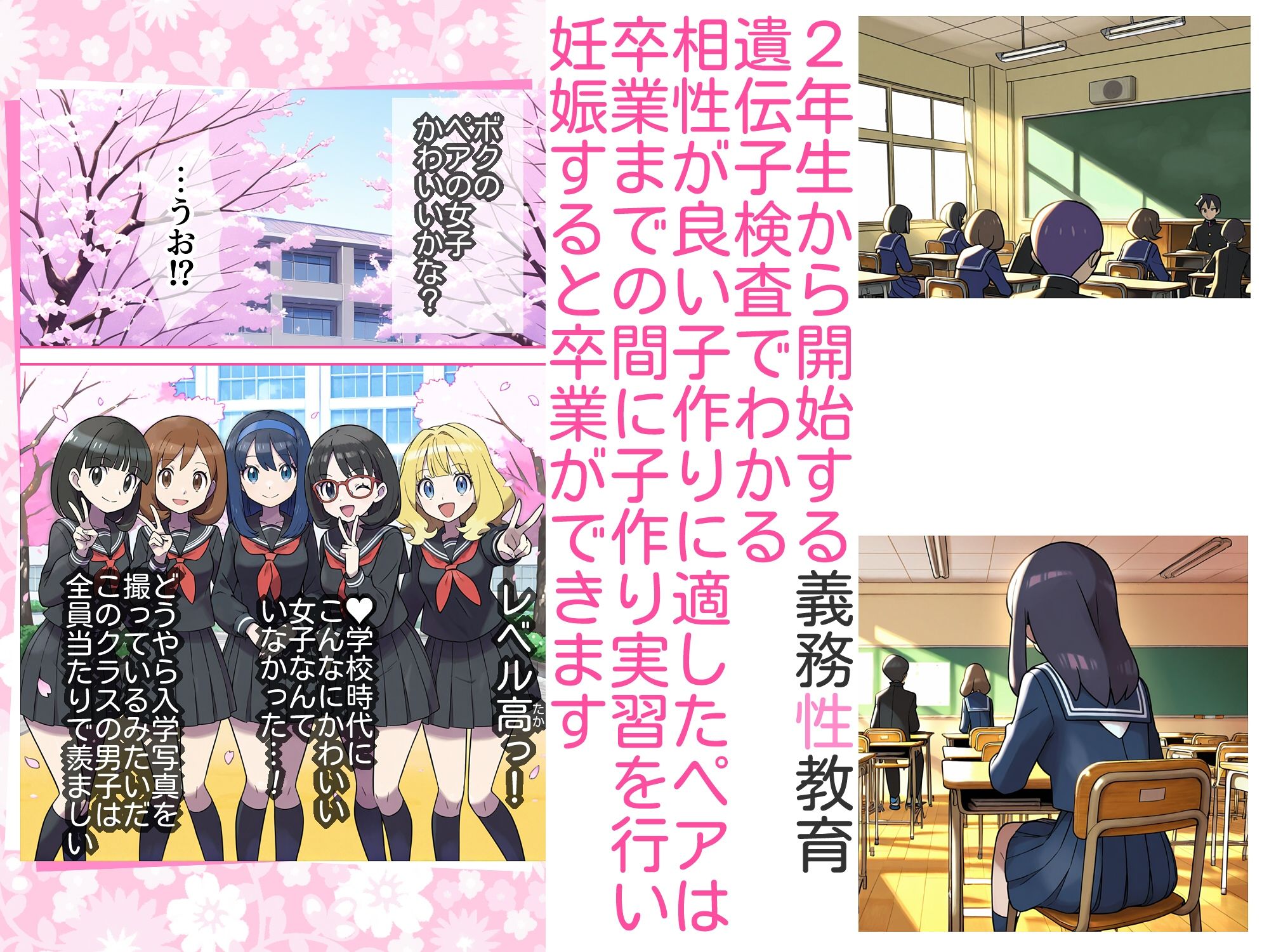 【ショート版】義務性教育〜妊娠すると卒業できる学校〜 サンプル2ページ目