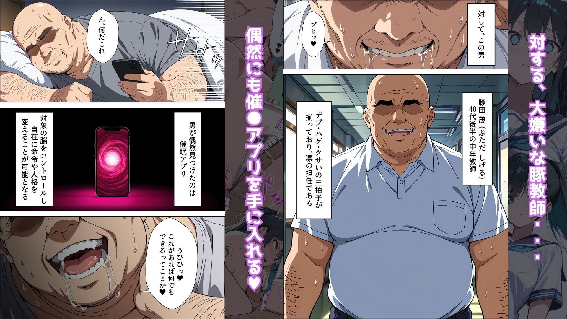 【催●アプリ】〜清楚な生徒会長が大嫌いな豚教師に常識改変されておち●ぽ大好きにさせられる話〜 サンプル2ページ目