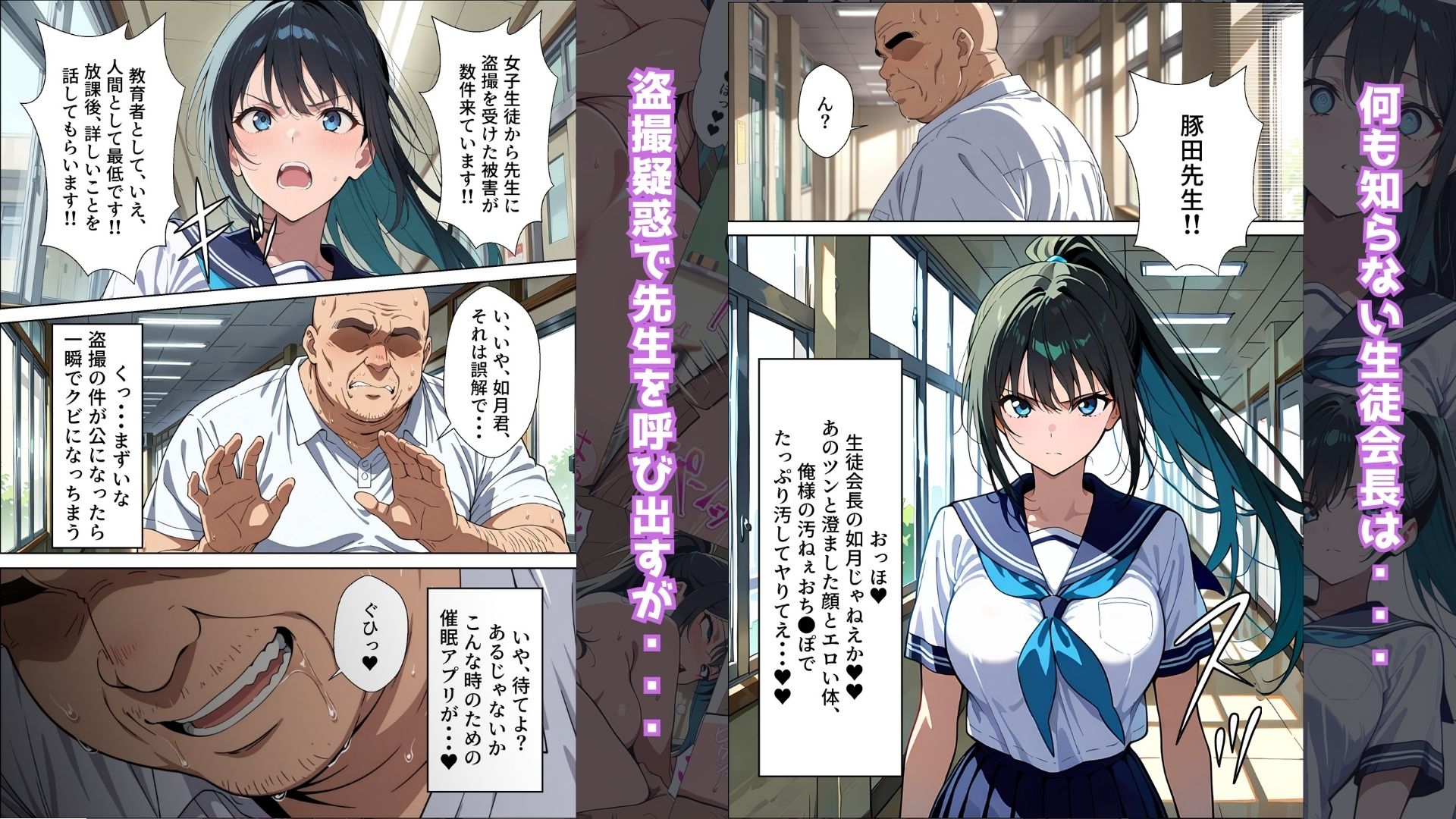 【催●アプリ】〜清楚な生徒会長が大嫌いな豚教師に常識改変されておち●ぽ大好きにさせられる話〜 サンプル3ページ目