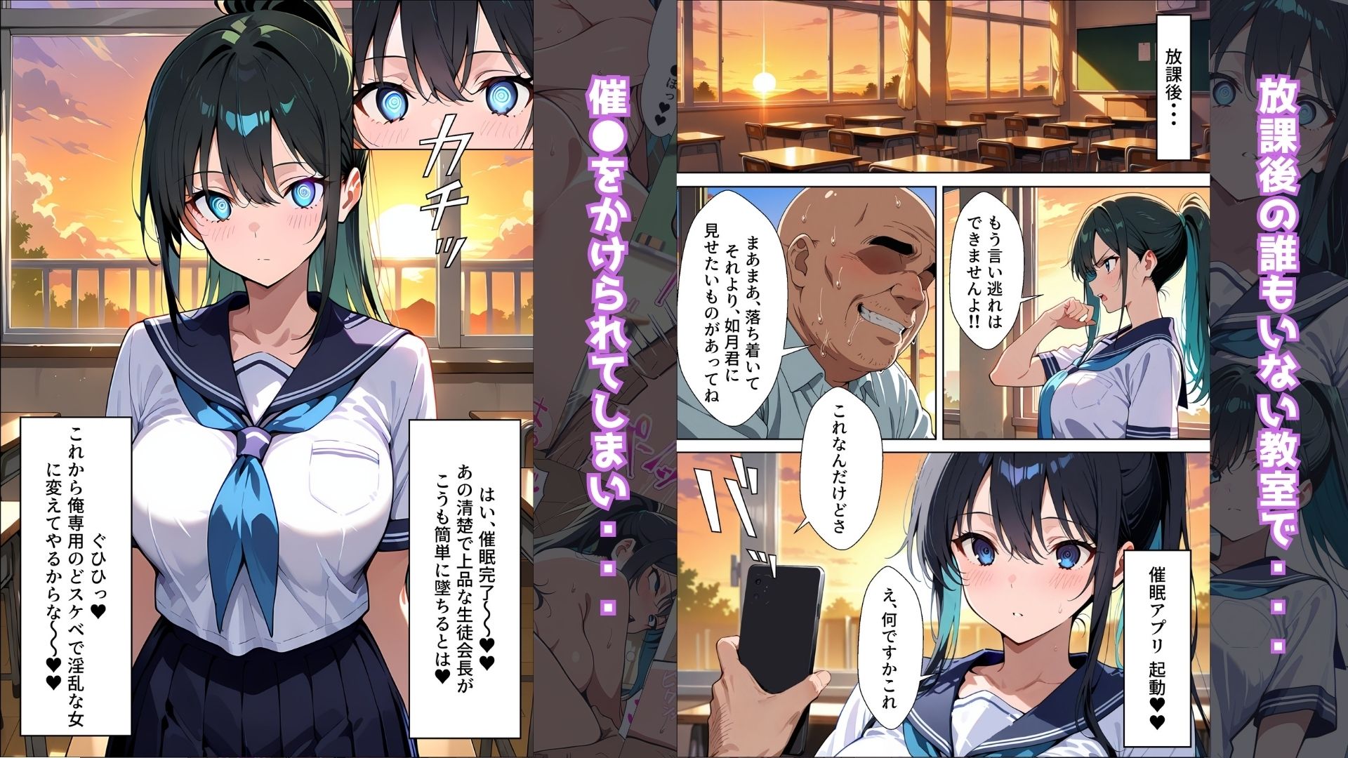 【催●アプリ】〜清楚な生徒会長が大嫌いな豚教師に常識改変されておち●ぽ大好きにさせられる話〜 サンプル4ページ目