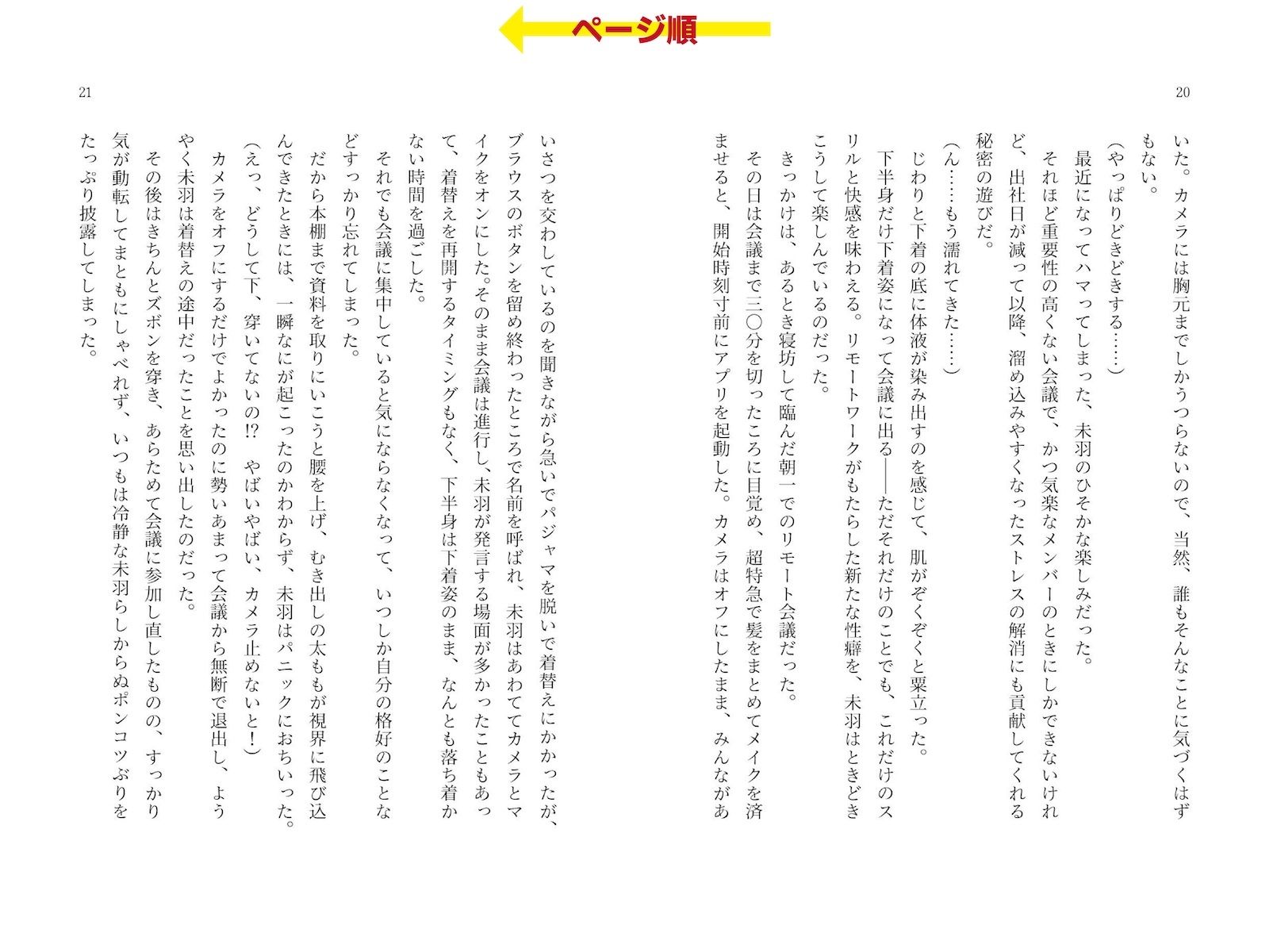 露出絶頂体験 街で、オンライン会議で、混浴温泉で…… サンプル5ページ目