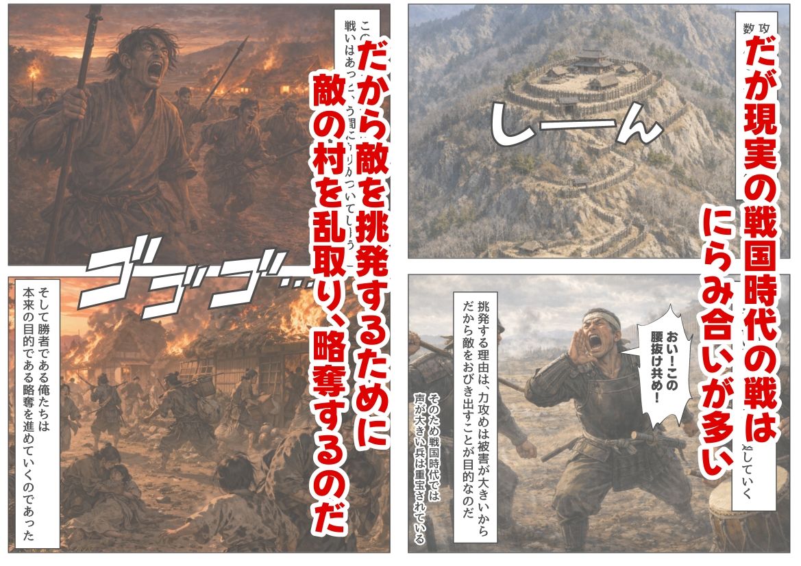《戦の乱取り（略奪）》 戦国時代の農村に俺が転生したら、エロすぎた史実の話 サンプル3ページ目
