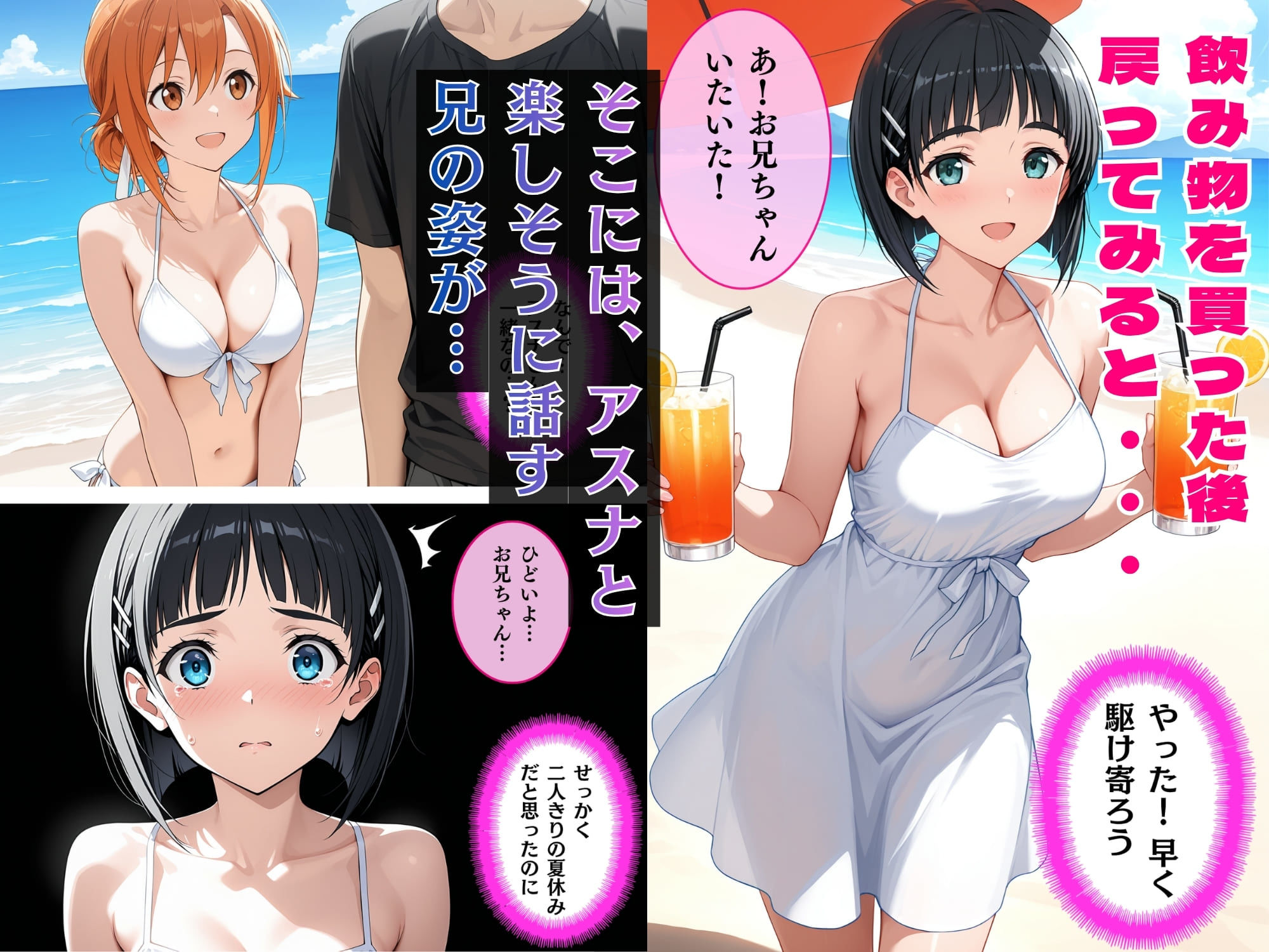 直葉の絶頂性奴●へM覚醒、夏の海でレ○プされメス堕ちする サンプル2ページ目