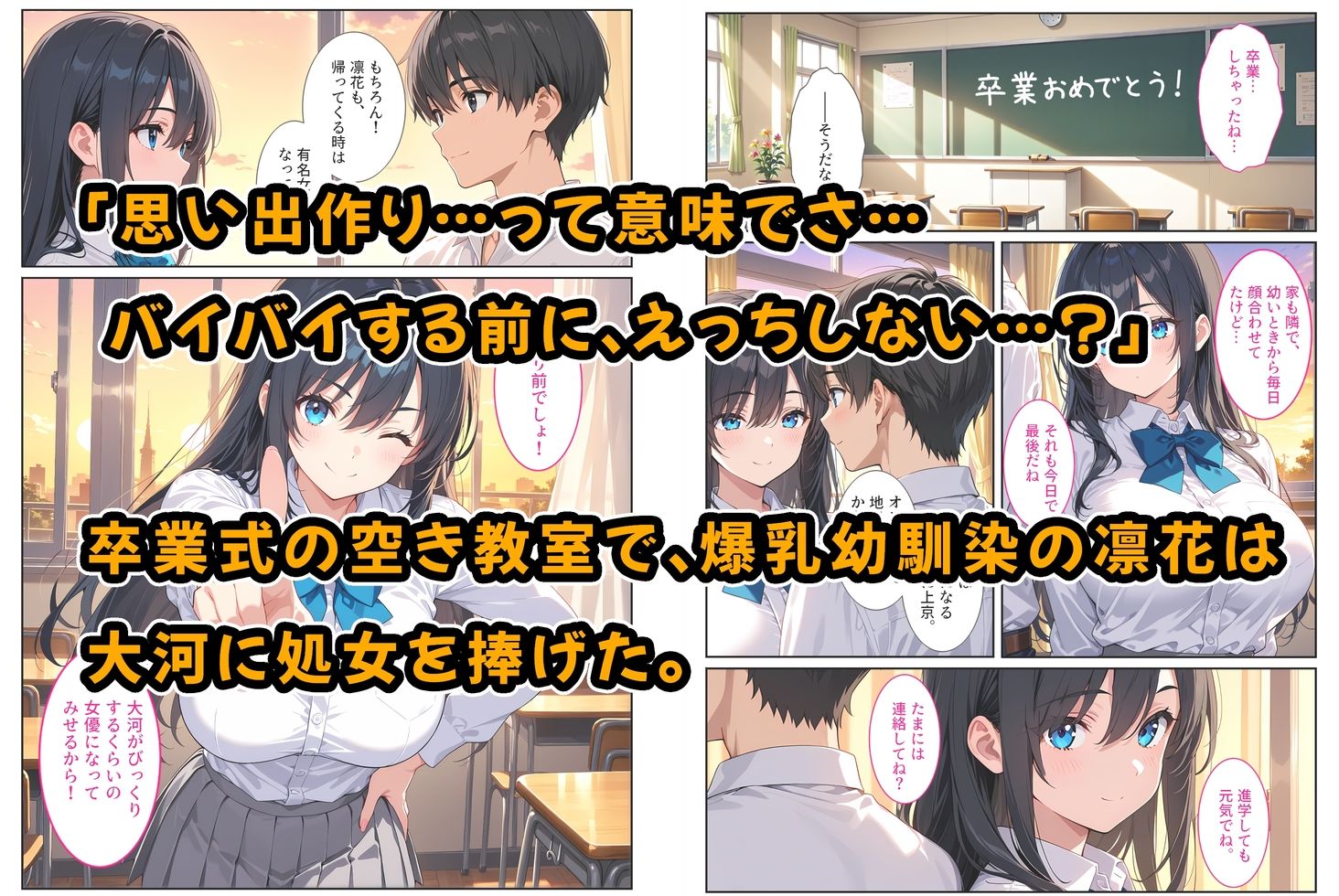 卒業式に処女をくれた爆乳幼馴染がAV女優になっていたので俺の愛とセックスで取り戻す！ サンプル1ページ目