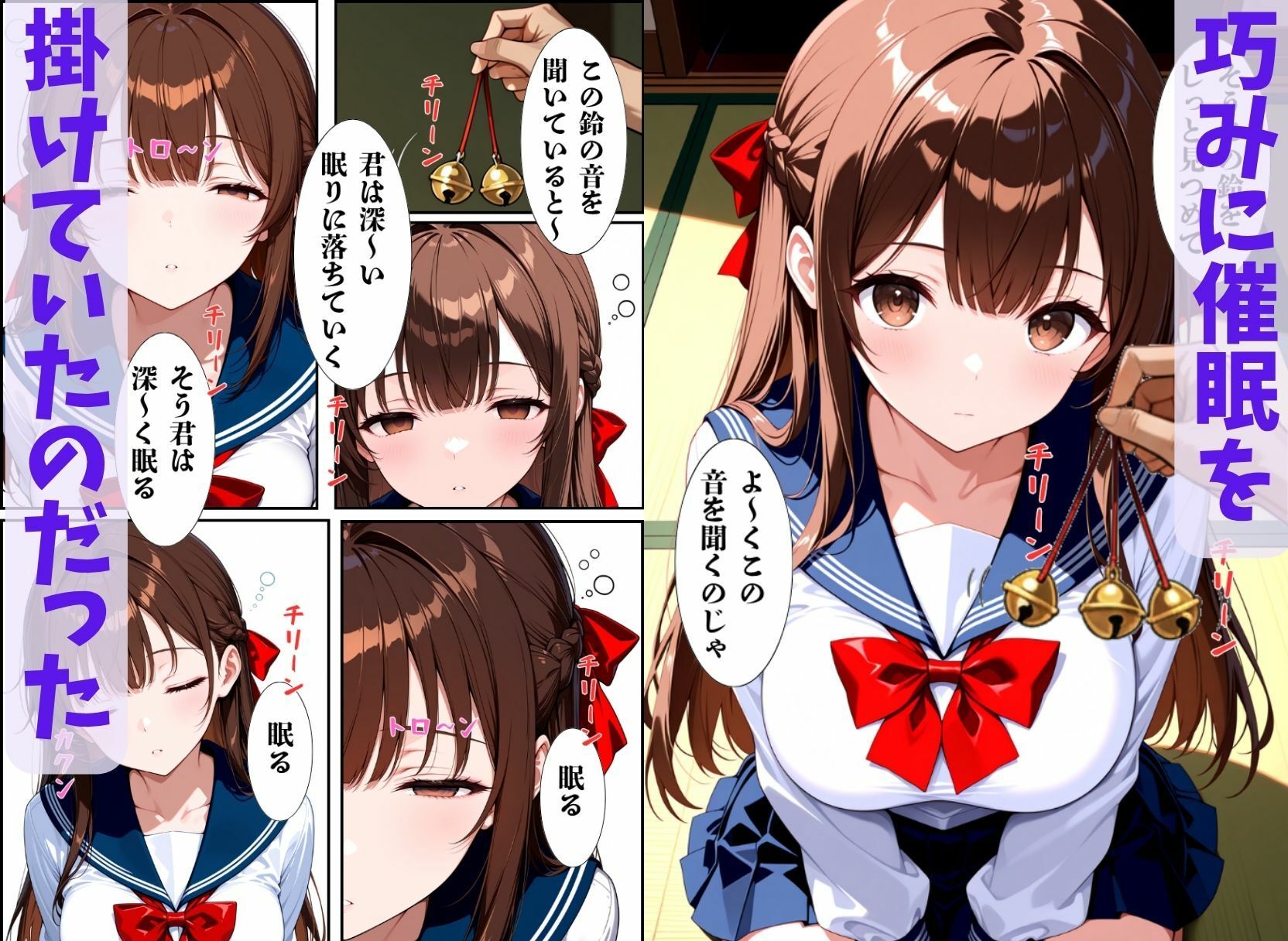 巨乳JKの巫女さんは催●術掛けられて性人形になる サンプル4ページ目