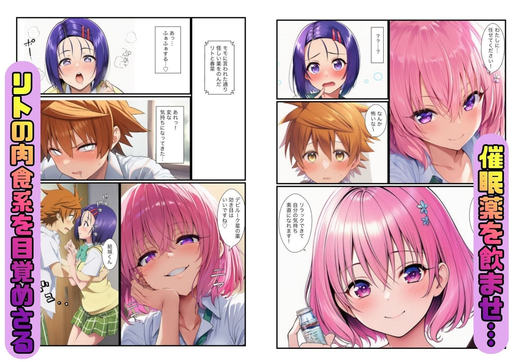 リトが催●でヤリチン！春菜とイチャラブ中出し、モモと浮気セックスでザーメン腟内射精 サンプル2ページ目