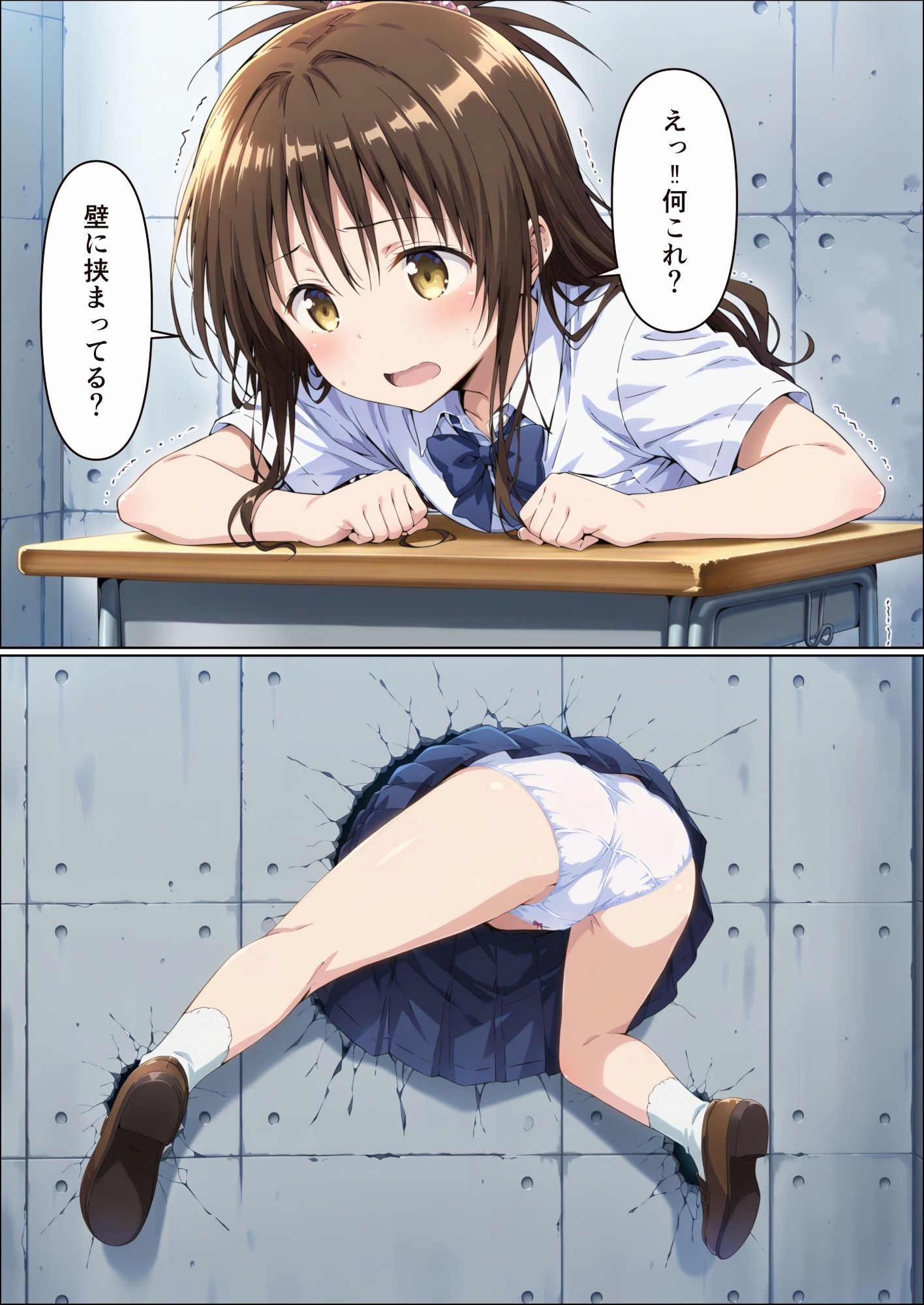 壁越しにエッチな物理実験をされる話！ サンプル3ページ目