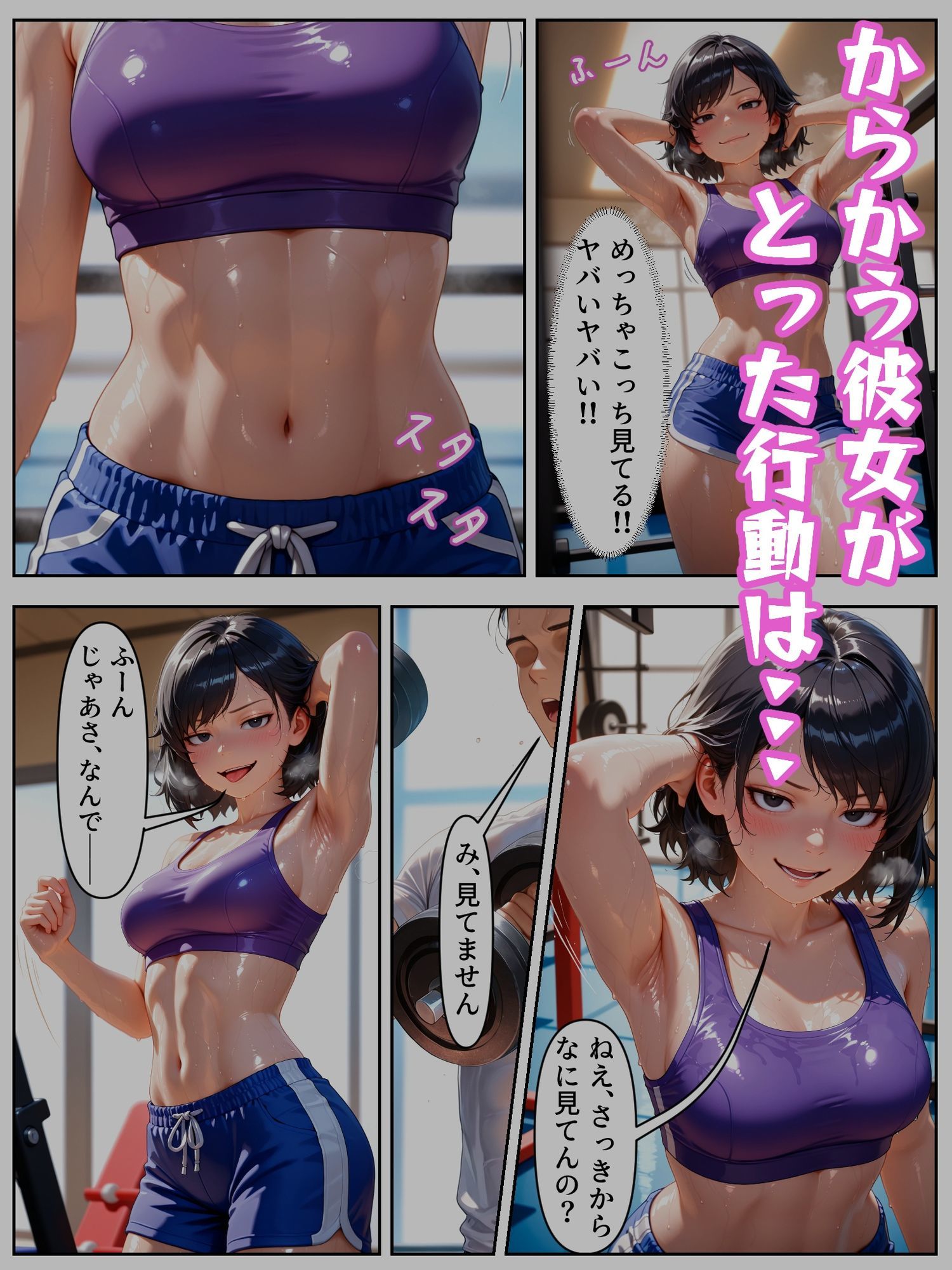 ジムで筋トレ中だった変態お姉さんのトロマンに生ハメ生中出しで着床させる サンプル5ページ目