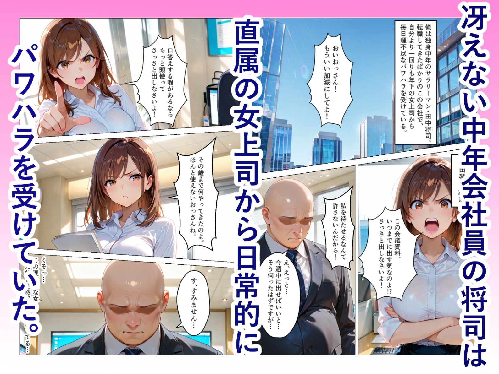 爆乳パワハラ上司の弱みを握ったので、セーラーコスさせて孕ませた話 サンプル1ページ目