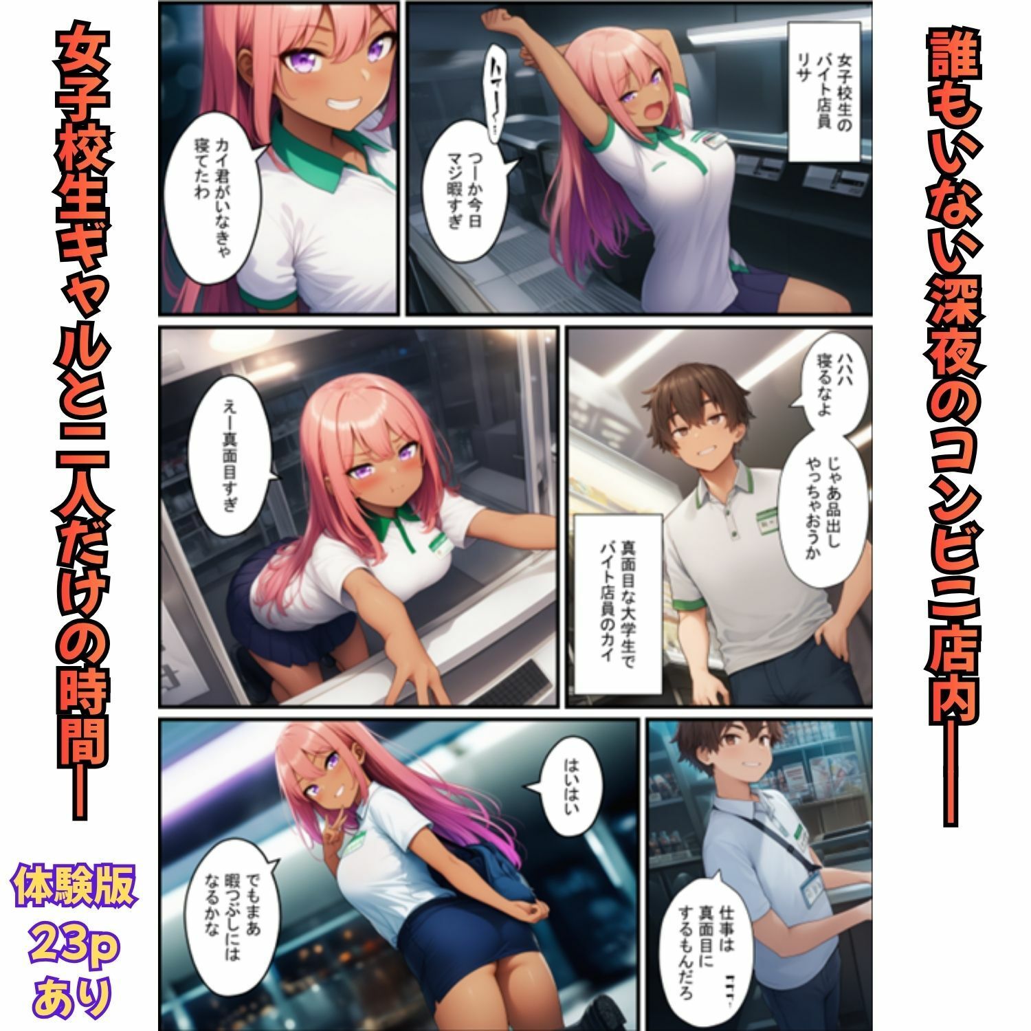 背徳の深夜コンビニ勤務  嫉妬したギャルが彼女持ちの僕を略奪したい！ サンプル1ページ目
