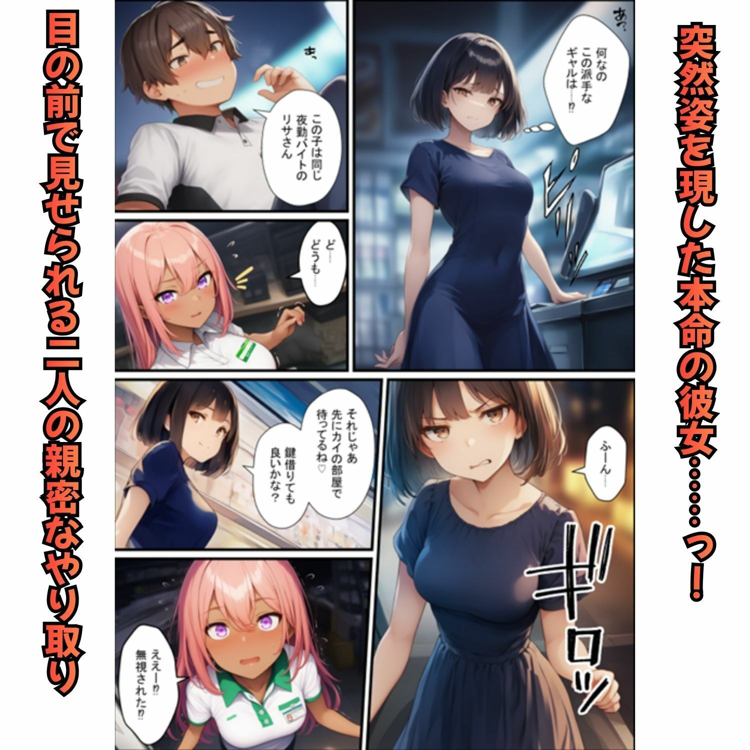 背徳の深夜コンビニ勤務  嫉妬したギャルが彼女持ちの僕を略奪したい！ サンプル2ページ目