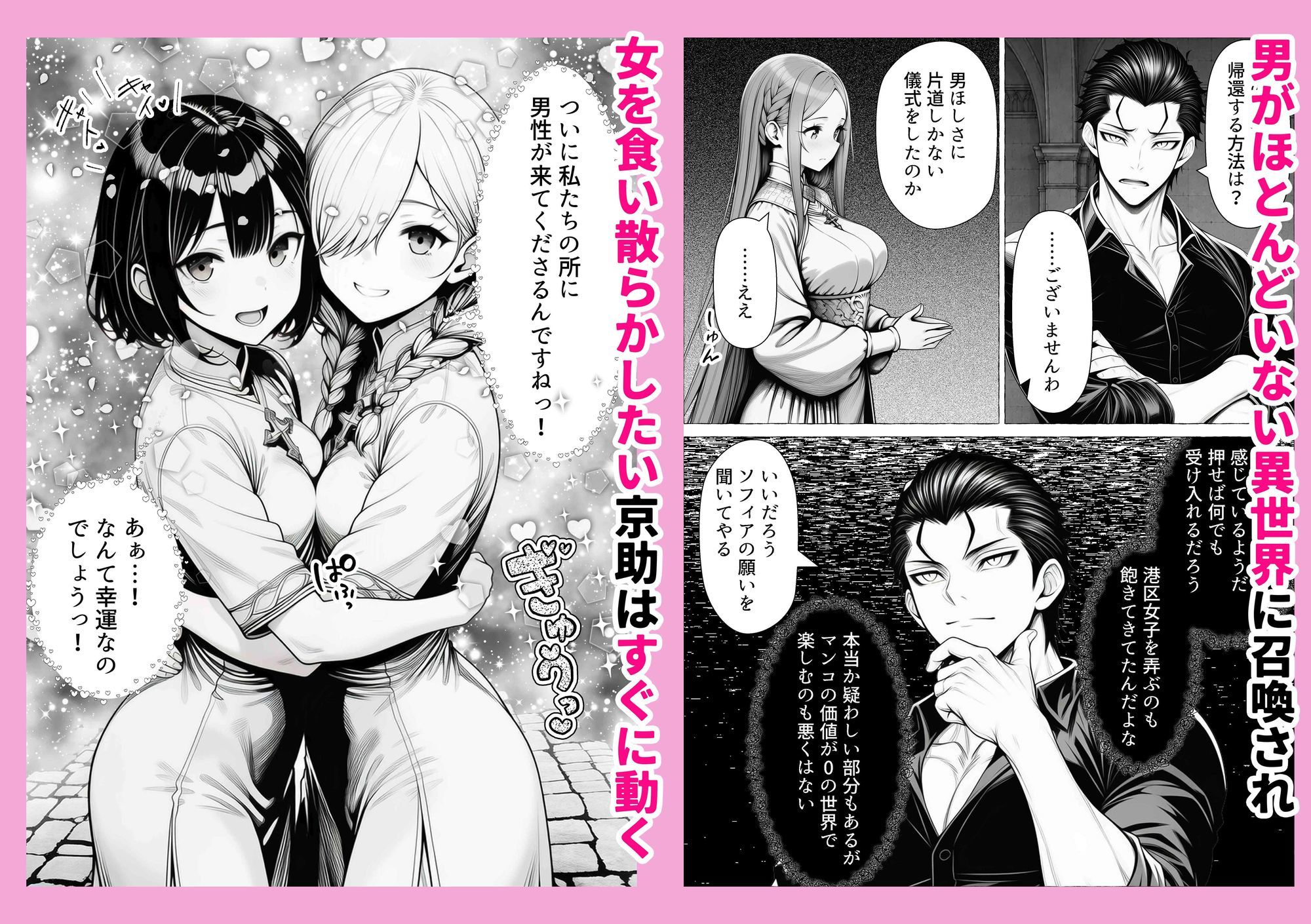 男が1％しかいない異世界で美少女ハーレムを作る話 サンプル1ページ目