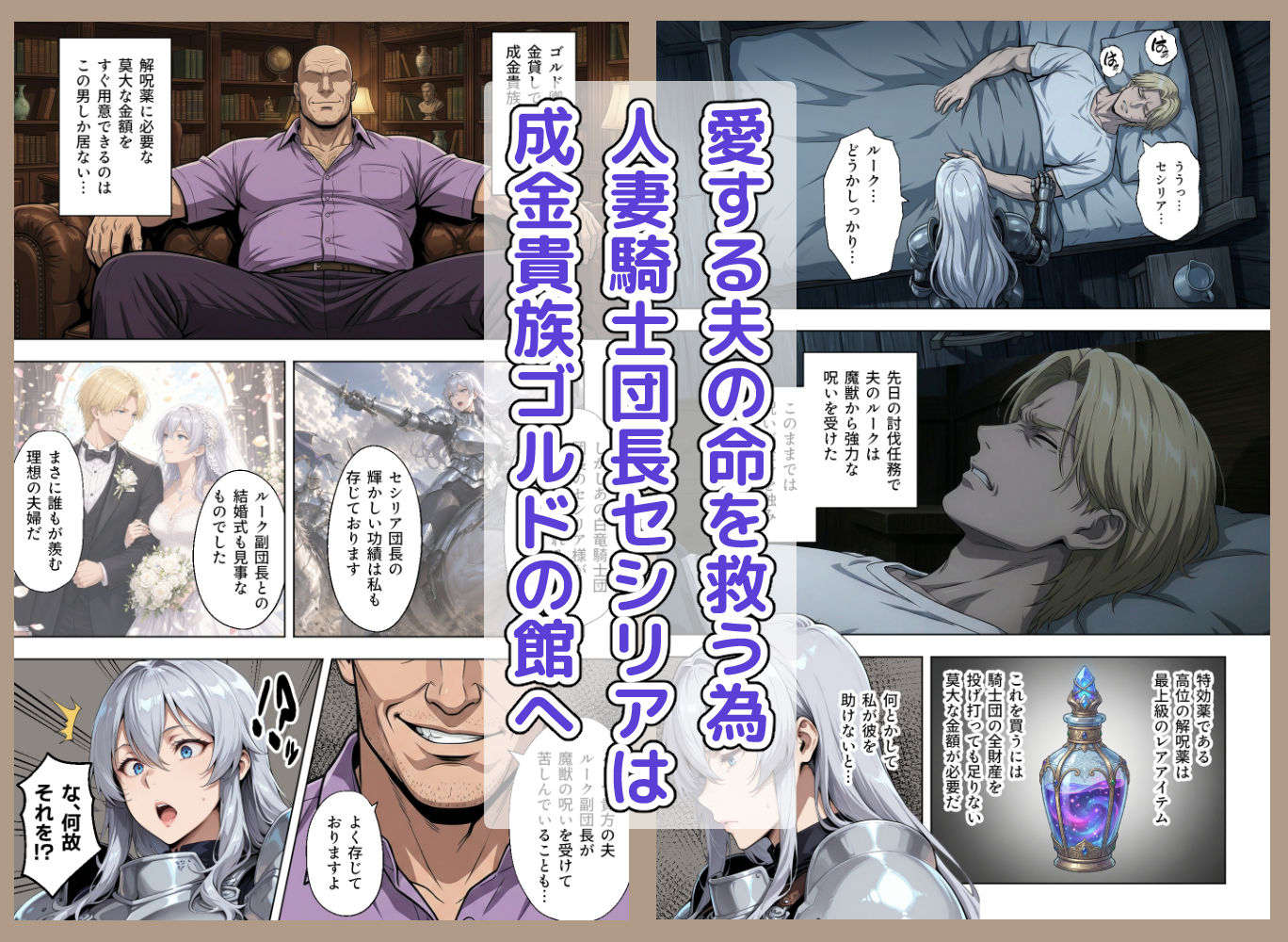 絶対服従契約〜気高き人妻騎士団長が成金おっさん貴族に性教育されてメス堕ちする話 サンプル1ページ目